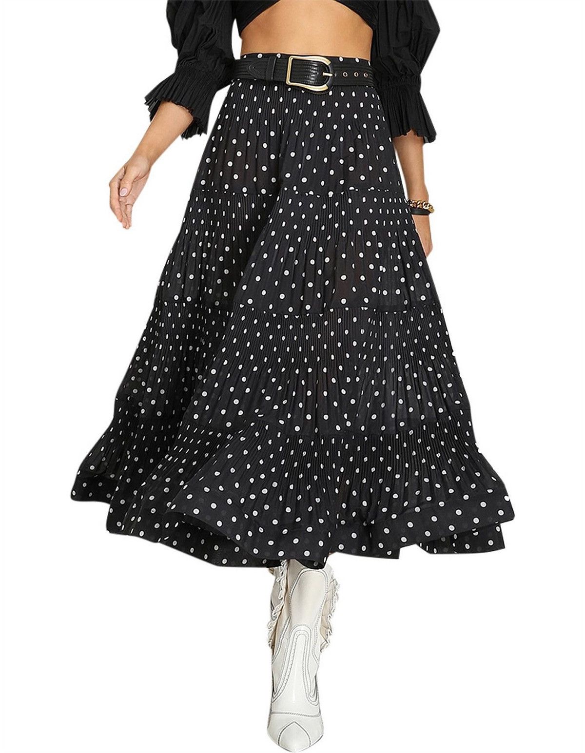 Zimmermann Zimmermann Pleated Midi Polka Skirt Size 26" / US 2 / IT 38 - 5 Thumbnail