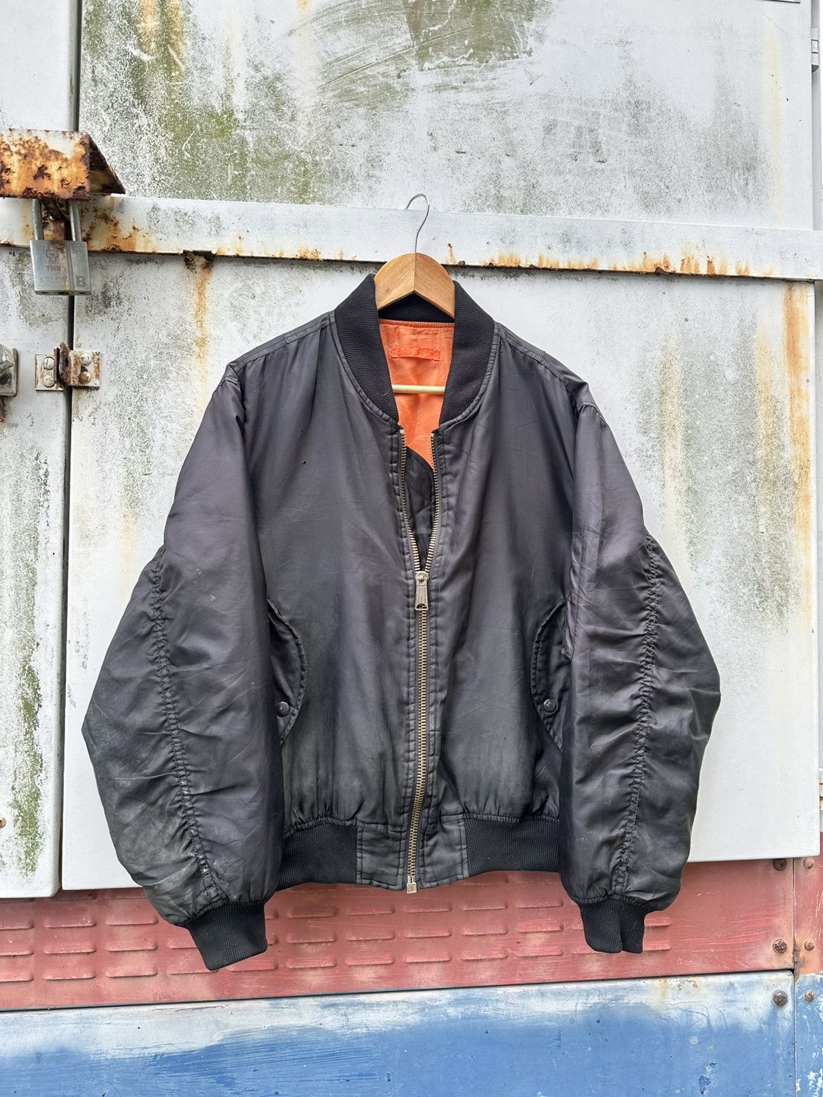 Vintage 👹Vintage THRASHED MA-1 Man Intermediate Bomber Jacket Size US M / EU 48-50 / 2 - 3 Thumbnail
