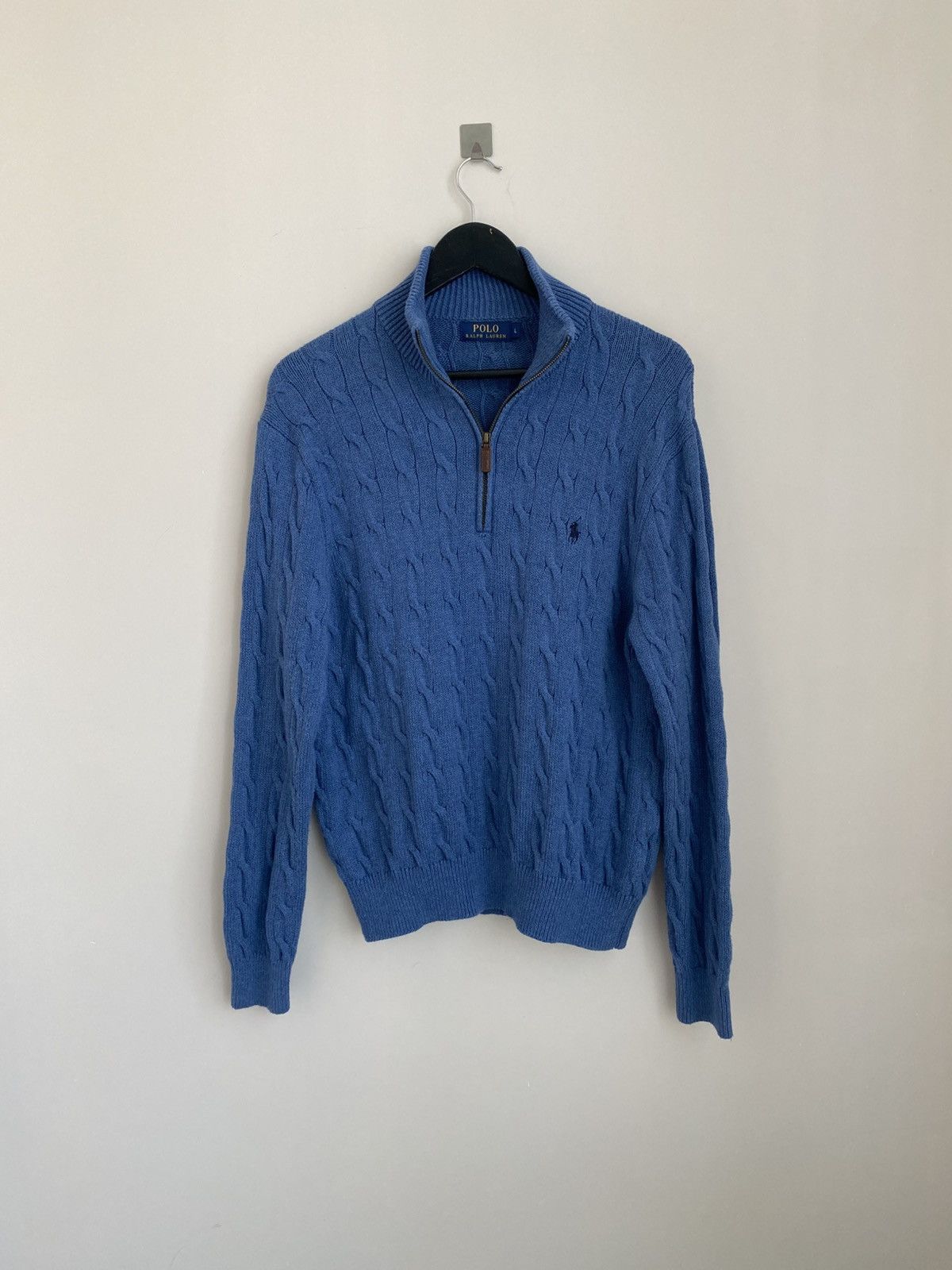 Polo Ralph Lauren Polo Ralph Lauren Cable-Knit Cotton Quarter-Zip Jumper Size US L / EU 52-54 / 3 - 5 Thumbnail