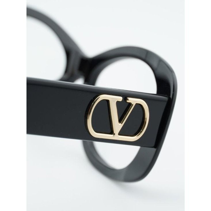 Valentino Valentino VLX-181A Eyeglasses Shiny Black 53mm Square Frame Size ONE SIZE - 4 Thumbnail