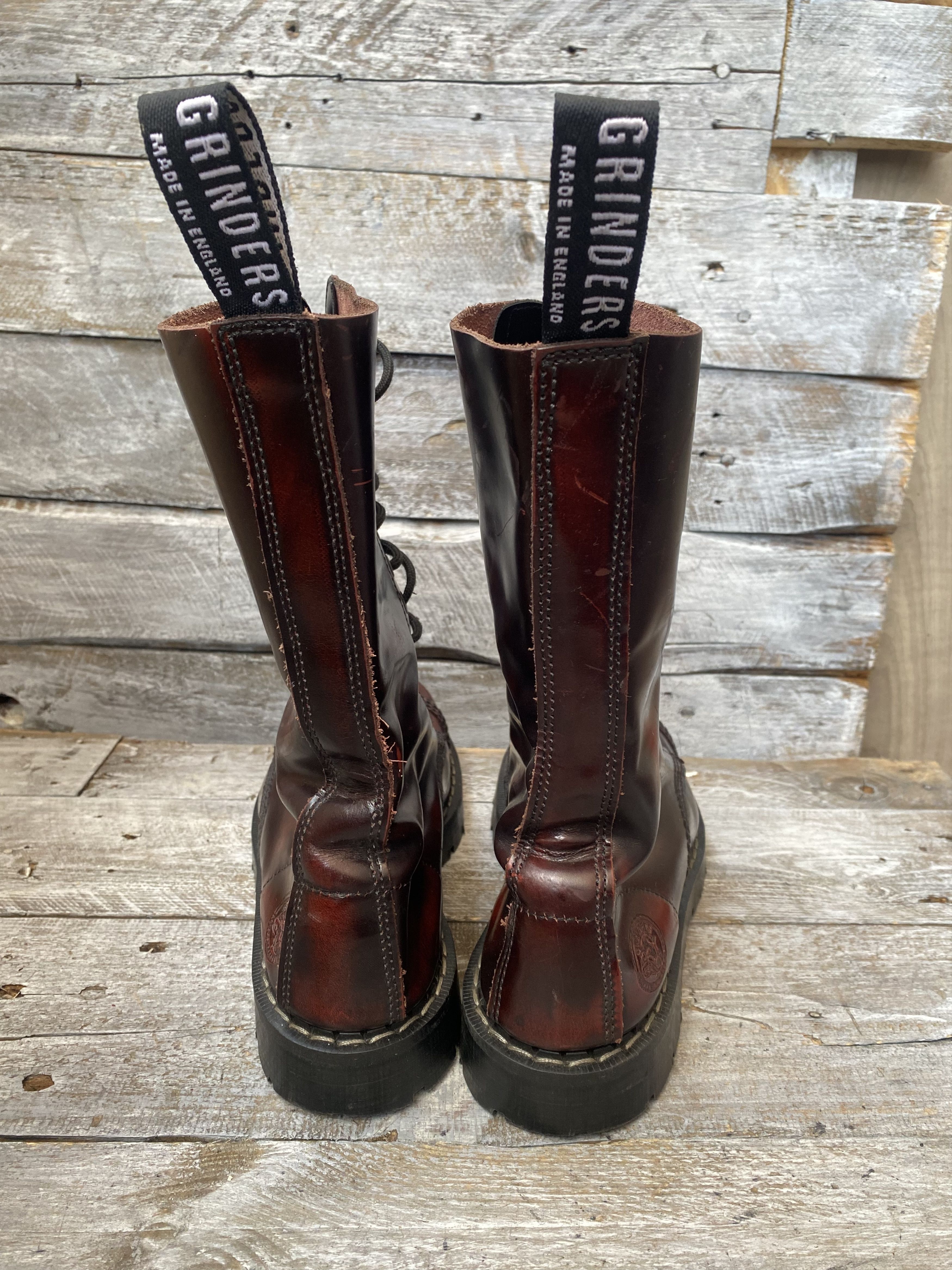 Vintage Grinder x Dr martens burgundy combat boots steel toe uk7 Size US 8 / EU 41 - 7 Thumbnail