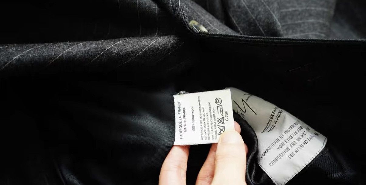 Yohji Yamamoto Yohji Yamamoto Tailored Waist Striped Wool Coat Size M / US 6-8 / IT 42-44 - 9 Thumbnail