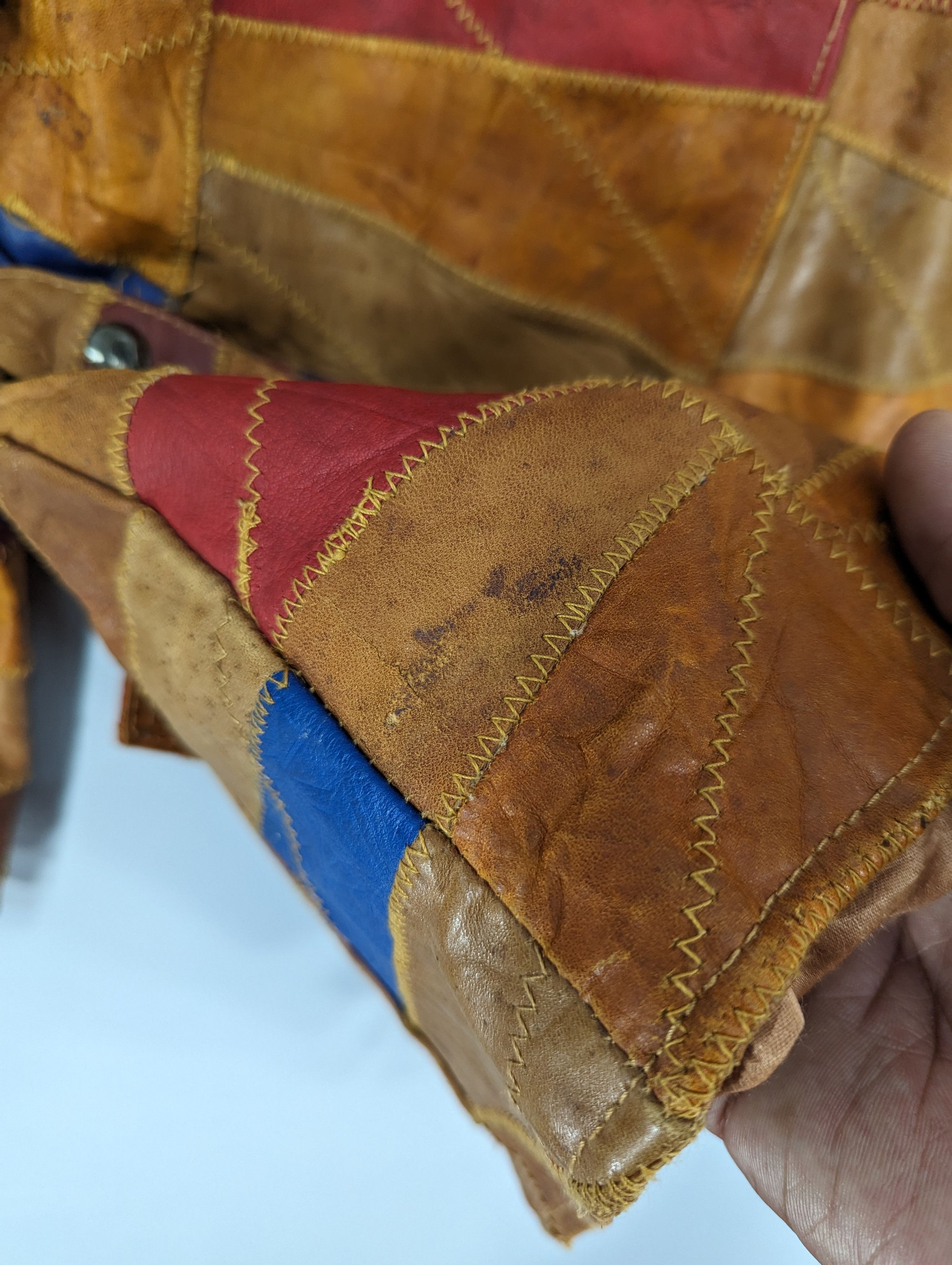 Vintage 🔥RARE🔥Vintage Unbrand Patchwork Leather Jacket Size XS / US 0-2 / IT 36-38 - 18 Thumbnail