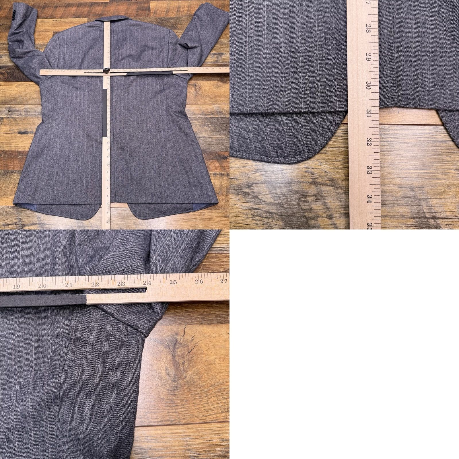 Banana Republic Banana Republic Gray Herringbone Cotton Italian Fabric Tailored Fit Blazer 48R Men Size 48R - 10 Thumbnail