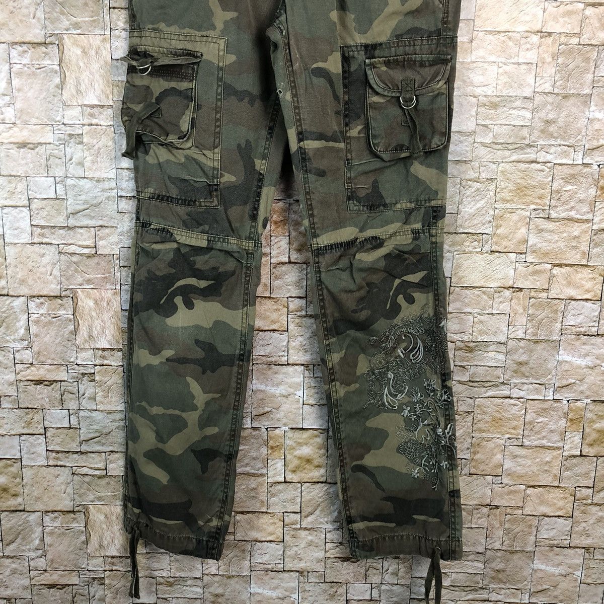 Japanese Brand As Know Is De Base Camo Green Cargo Multipocket Pants #A595 Size 28" / US 6 / IT 42 - 3 Thumbnail