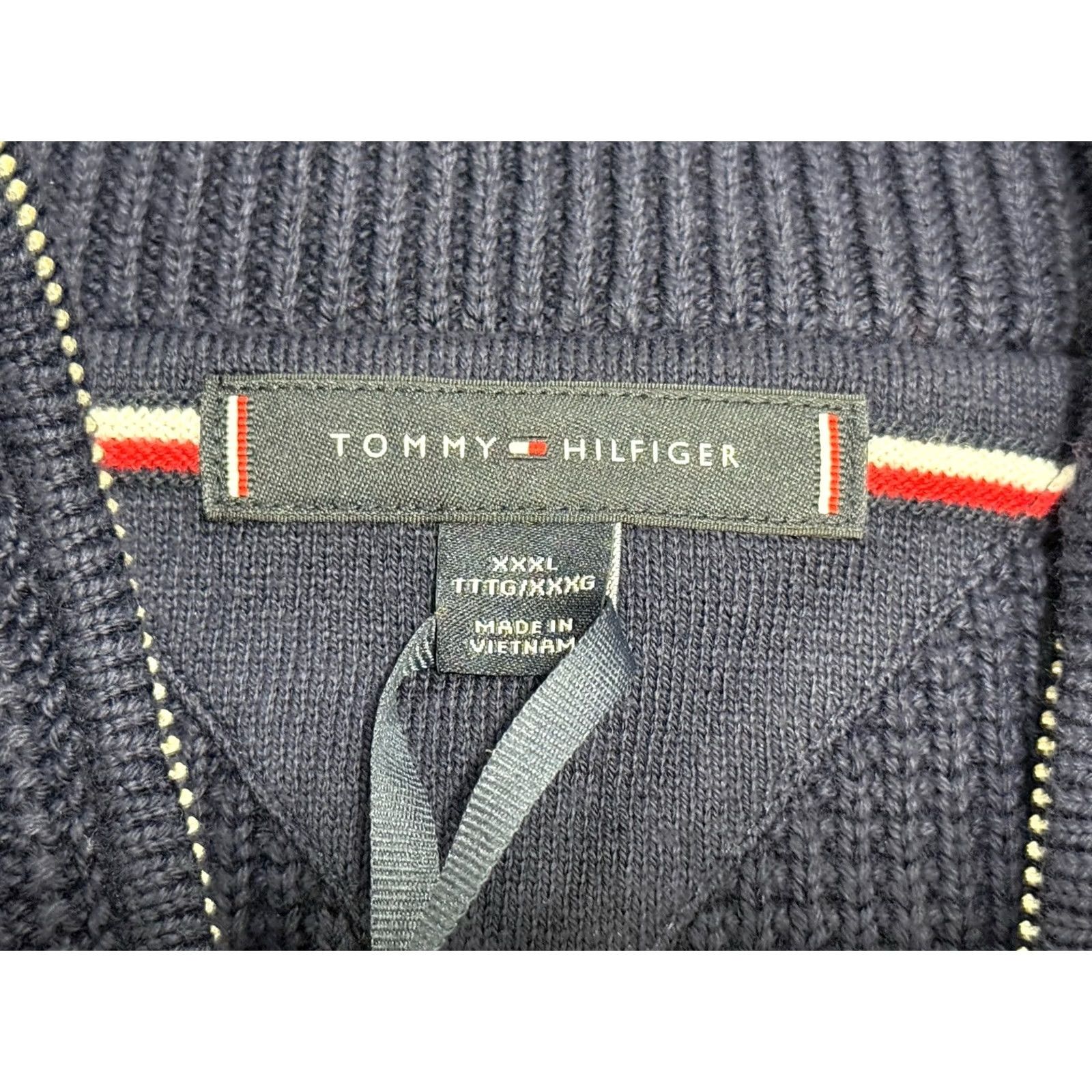 Tommy Hilfiger NWT Tommy Hilfiger Sweater 3XL Blue 1/4 Zip Mens Cotton Long Sleeve Quarter-Zip Shirt Size US XXL / EU 58 / 5 - 4 Thumbnail
