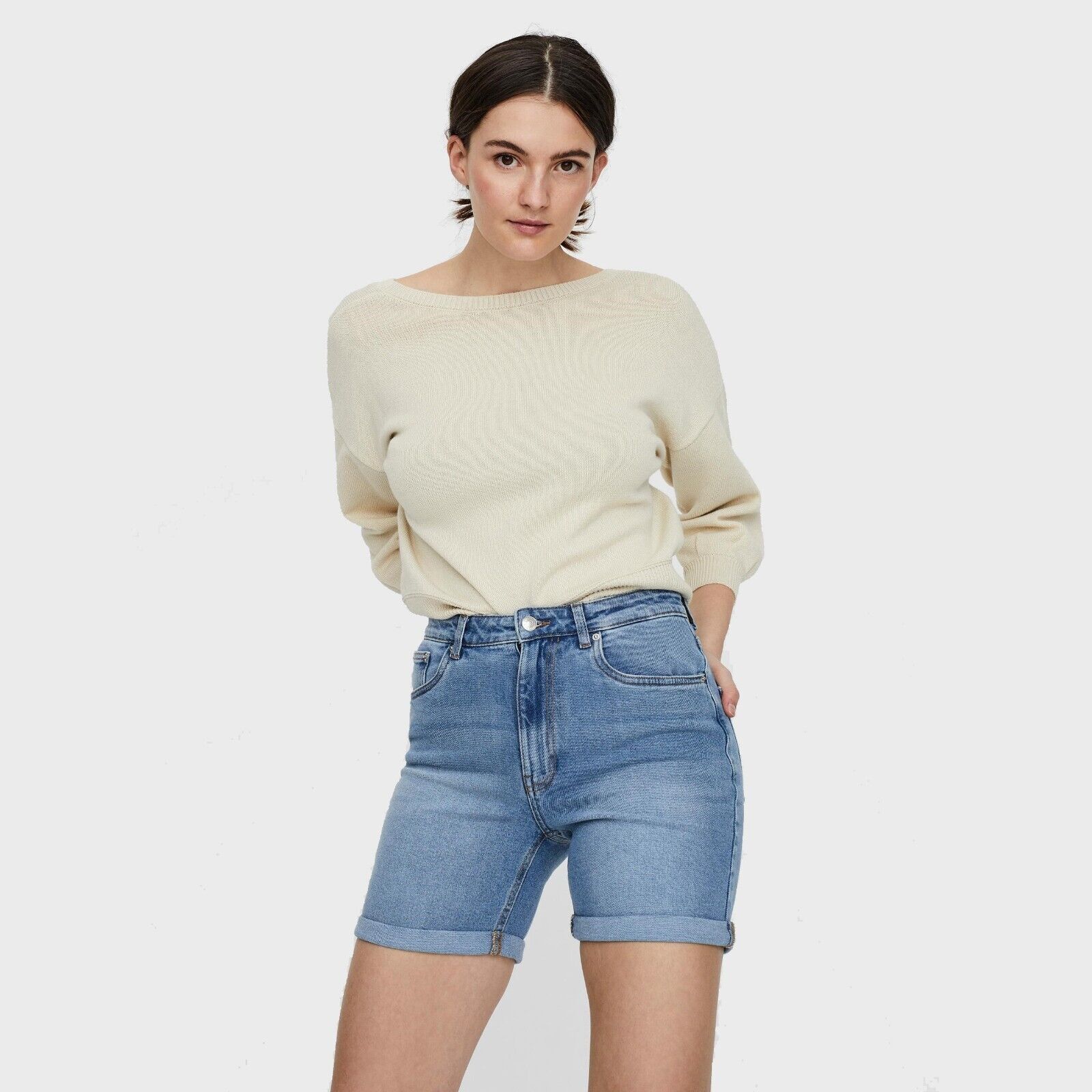 The Unbranded Brand Vero Moda Women Denim Joana High Waist Mom Shorts Size M Size 30" / US 8 / IT 44 - 1 Thumbnail