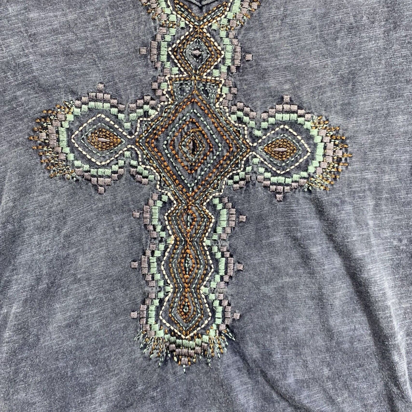 Vintage VINTAGE Reba McEntire Cross T-Shirt Women's Small Short Sleeve Cotton Embroidered Blue Casual Western Faith 2000s Size S / US 4 / IT 40 - 2 Thumbnail