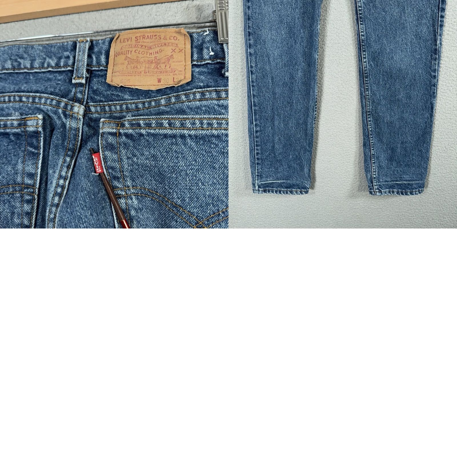 Levi's VINTAGE Levi's 505 Jeans Men 30x33 Blue Denim 585 Button 90s Made in USA USA Retro Classic 5-Pocket Logo 90s Levi's 505 Men Jeans Size US 30 / EU 46 - 10 Thumbnail