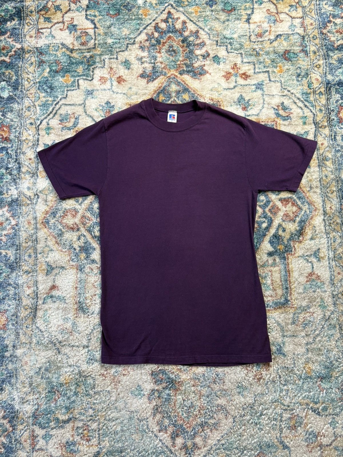 Russell Athletic Vintage Russell Athletic Purple Blank T-shirt Medium Size US M / EU 48-50 / 2 - 1 Thumbnail