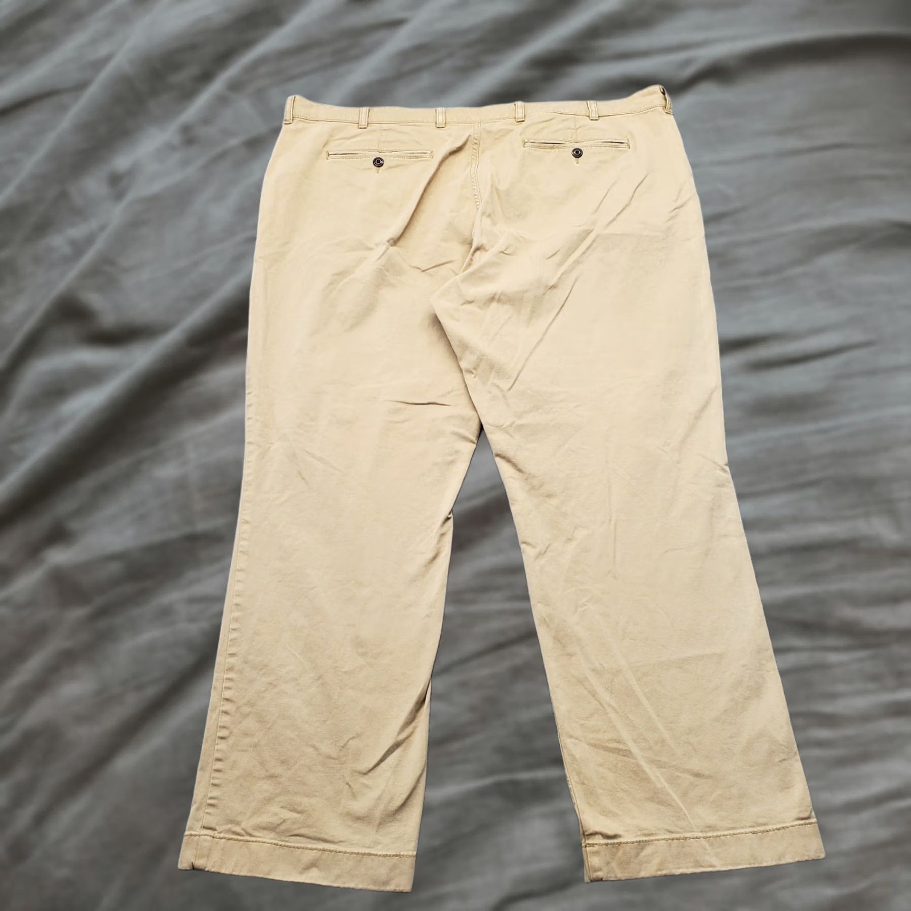 Vintage L.L. Bean Chino Pants Mens 44 Tan Cotton Slacks Stretch Low Waist Standard Fit Pants Size US 44 / EU 60 - 1 Thumbnail