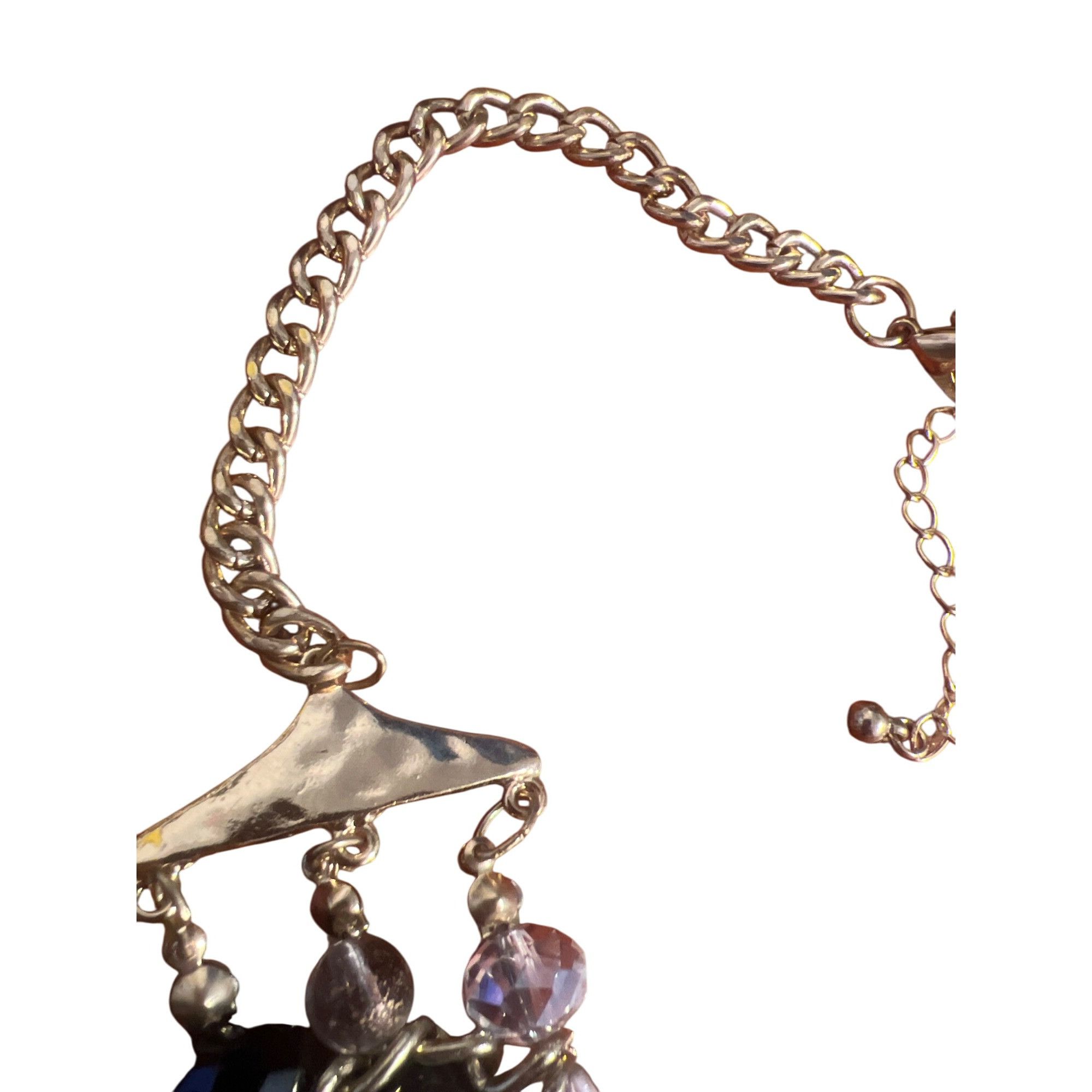 Other Vintage Necklace Bracelet Set Gold Tone Glass Acrylic Bead S Size ONE SIZE - 4 Thumbnail
