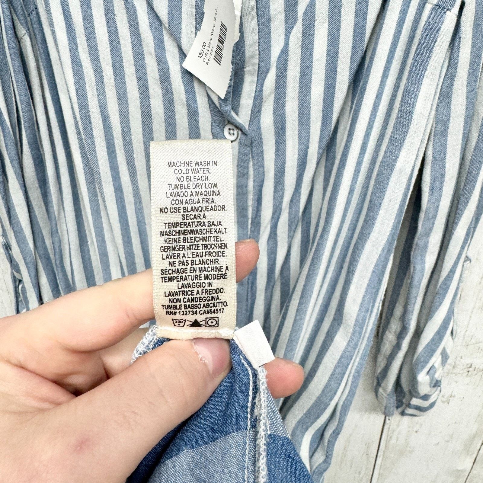 Other Cloth & Stone Dress Size Small Blue Striped Button Down Maxi Size S / US 4 / IT 40 - 5 Thumbnail