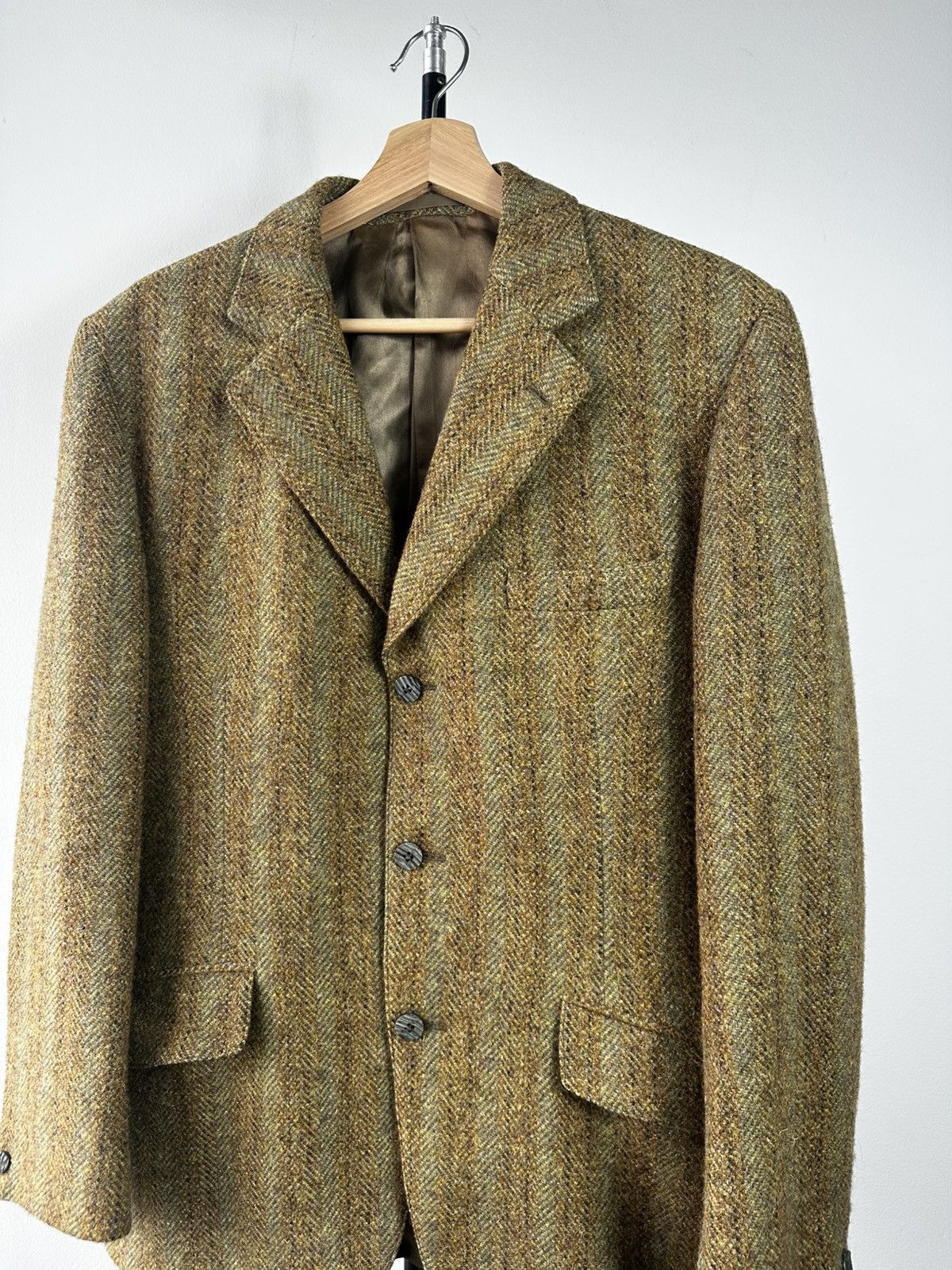 Harris Tweed Dan Sutton x Harris Tweed Herringbone Wool Blazer Jacket Size 38R - 2 Thumbnail