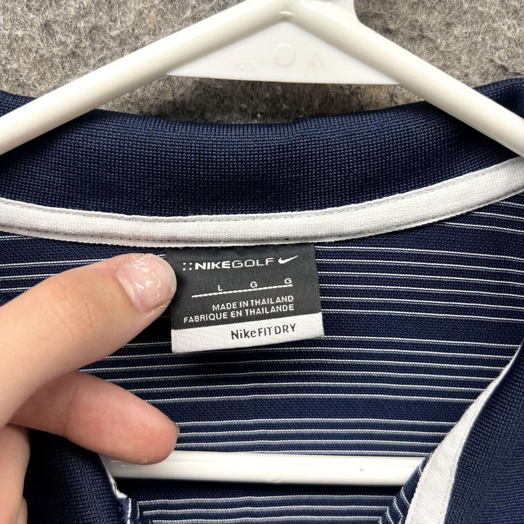Nike Nike Polo Shirt Mens L Navy Blue Stripe Fit Dry Performance Golf Size US L / EU 52-54 / 3 - 6 Thumbnail
