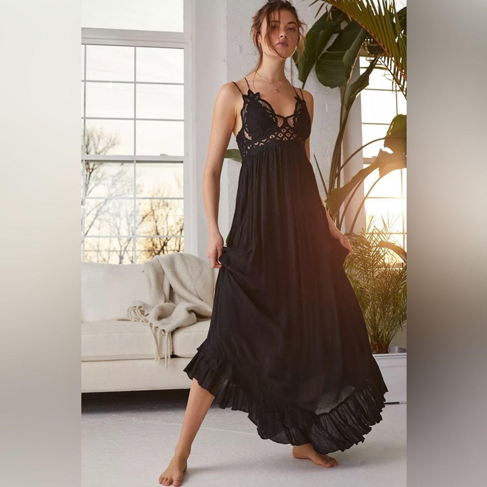 Free People 🎉LAST PIECE🎉FREE PEOPLE‎ Adella Maxi Slip Dress Size S / US 4 / IT 40 - 1 Thumbnail