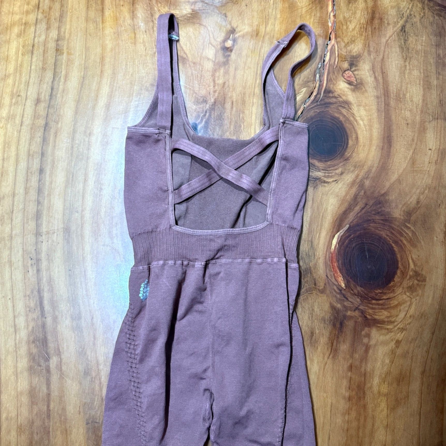 Free People Free People Movement Jumpsuit Sleeveless XS/S Nutmeg Pink Good Karma Bohemian Knit One-Piece Solid Womens Size 28" / US 6 / IT 42 - 5 Thumbnail