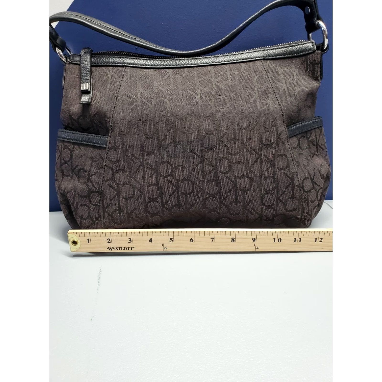Calvin Klein Calvin Klein Hobo Bag Womens Black Canvas Shoulder Strap Silver Hardware Size ONE SIZE - 6 Thumbnail