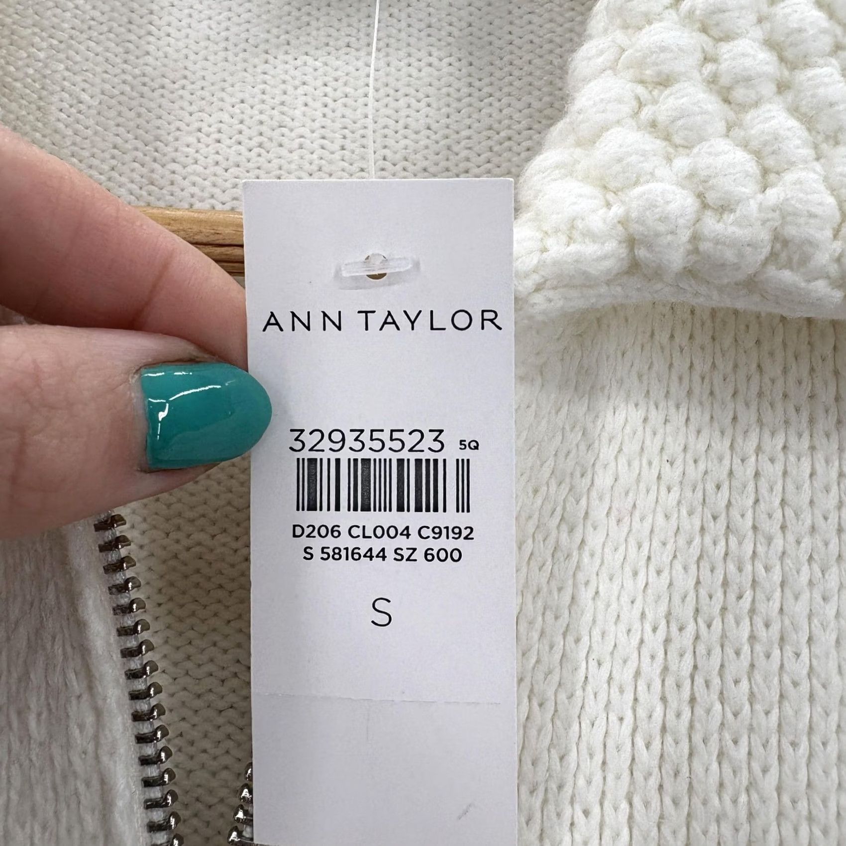 Ann Taylor Ann Taylor Cardigan Sweater Womens Small White Full Zip Collared Pockets Knit Size S / US 4 / IT 40 - 5 Thumbnail