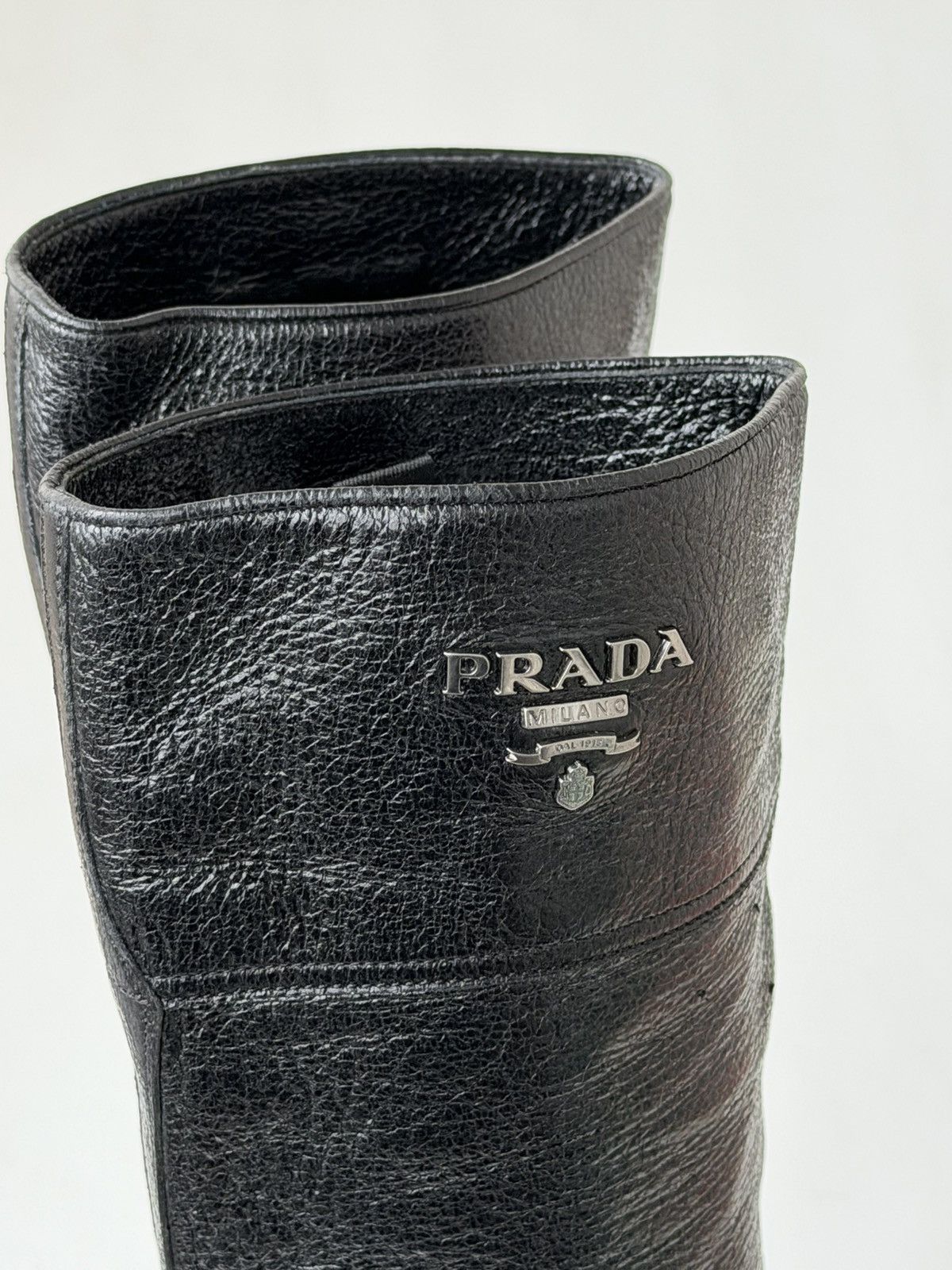 Prada *sz38.5* PRADA SS 2006 Logo Leather Boots Runway Biker shoes Size US 8.5 / IT 38.5 - 10 Thumbnail