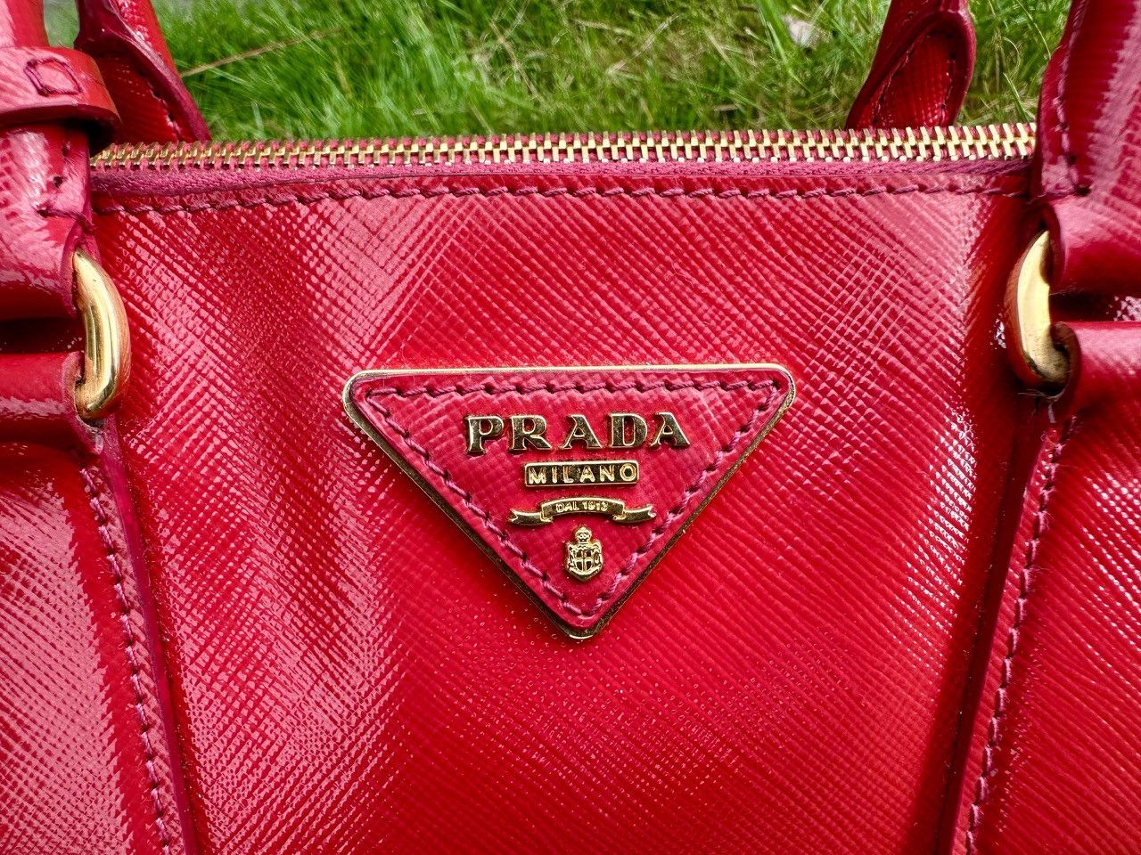 Prada Authentic Prada Saffiano Lux Small Galleria Double Zip Fuoco Size ONE SIZE - 16 Thumbnail