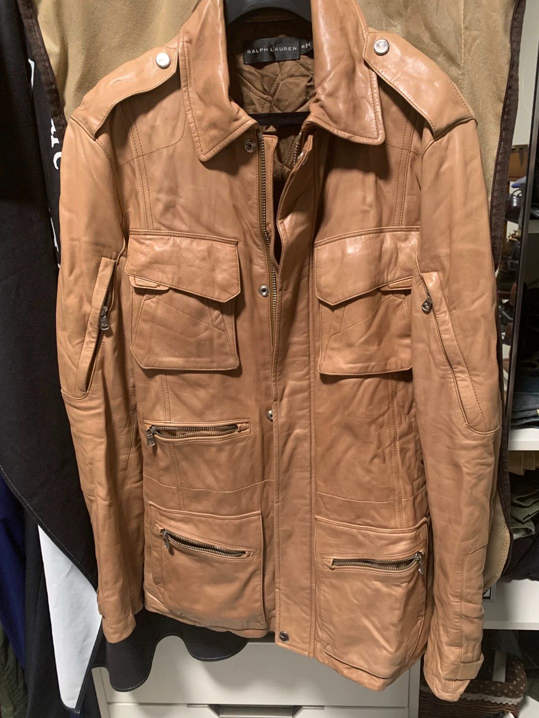 Ralph Lauren RL Black Label Safari Leather S Jkt Minor Shoulder Scuff Size US S / EU 44-46 / 1 - 1 Thumbnail