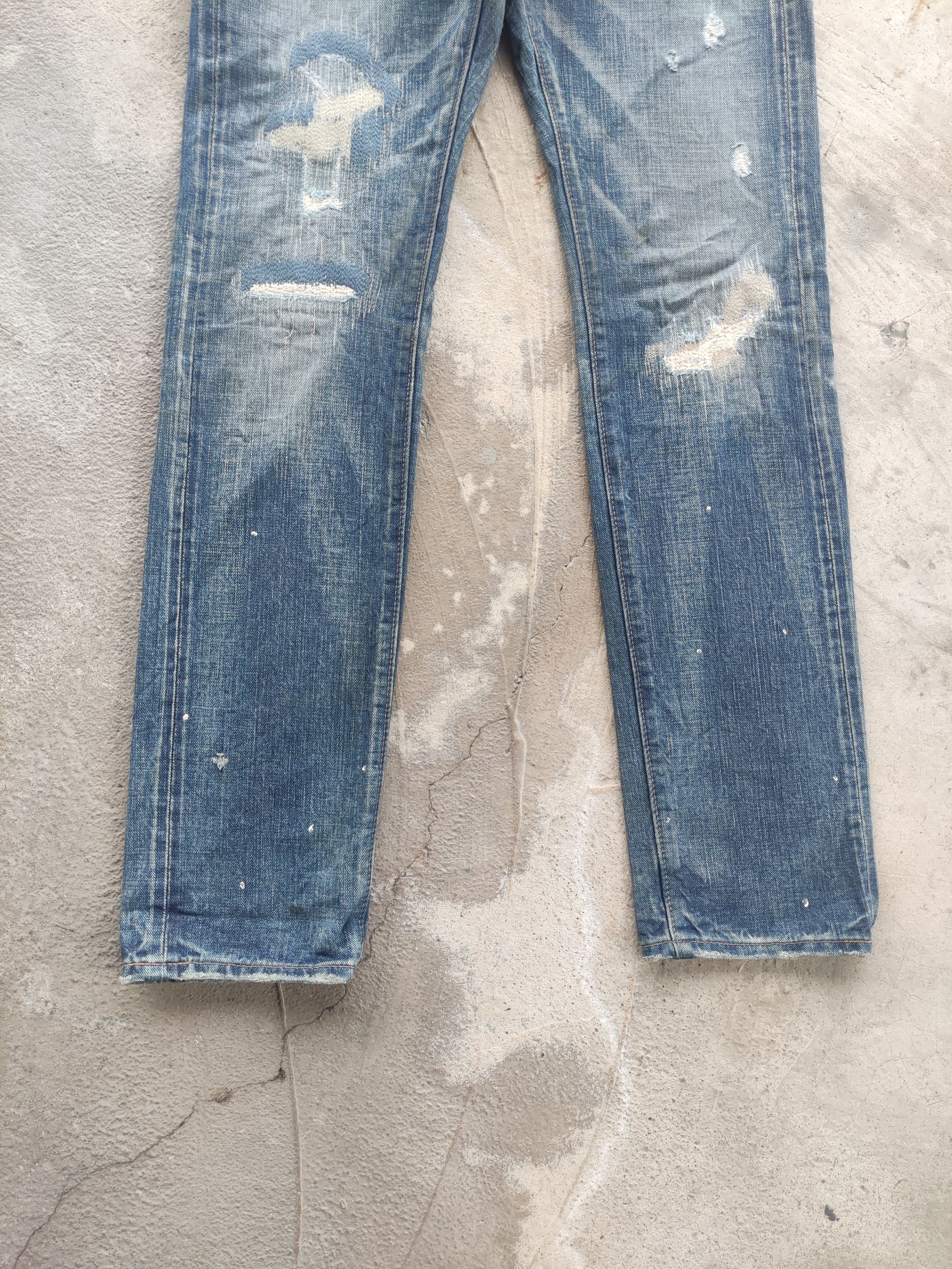 Johnbull Vintage Johnbull Selvedge Jean Distressed Faded Denim Size 32" / US 10 / IT 46 - 3 Thumbnail