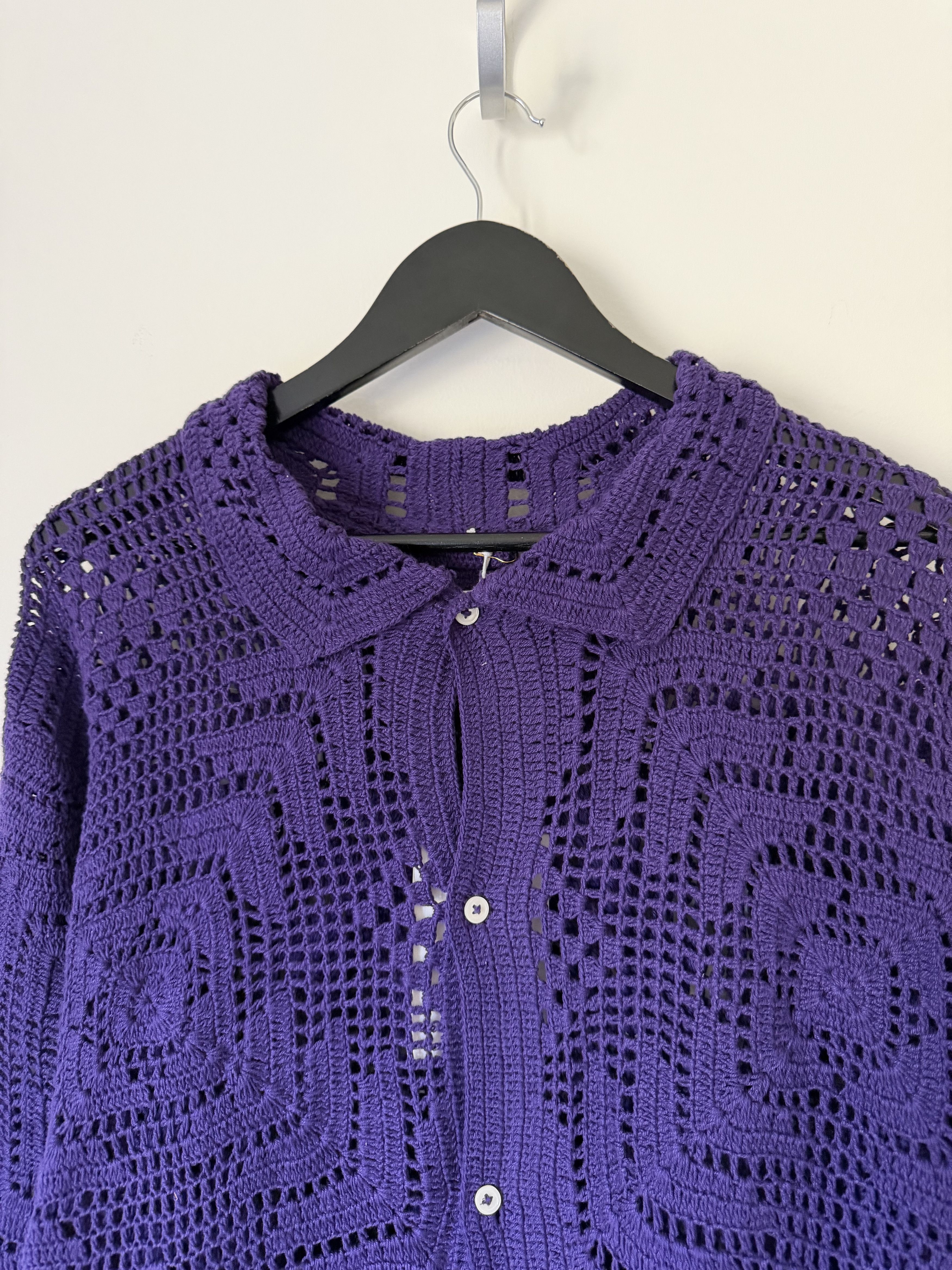 Bode Bode Crochet Overshirt in Purple Size US XXL / EU 58 / 5 - 2 Thumbnail