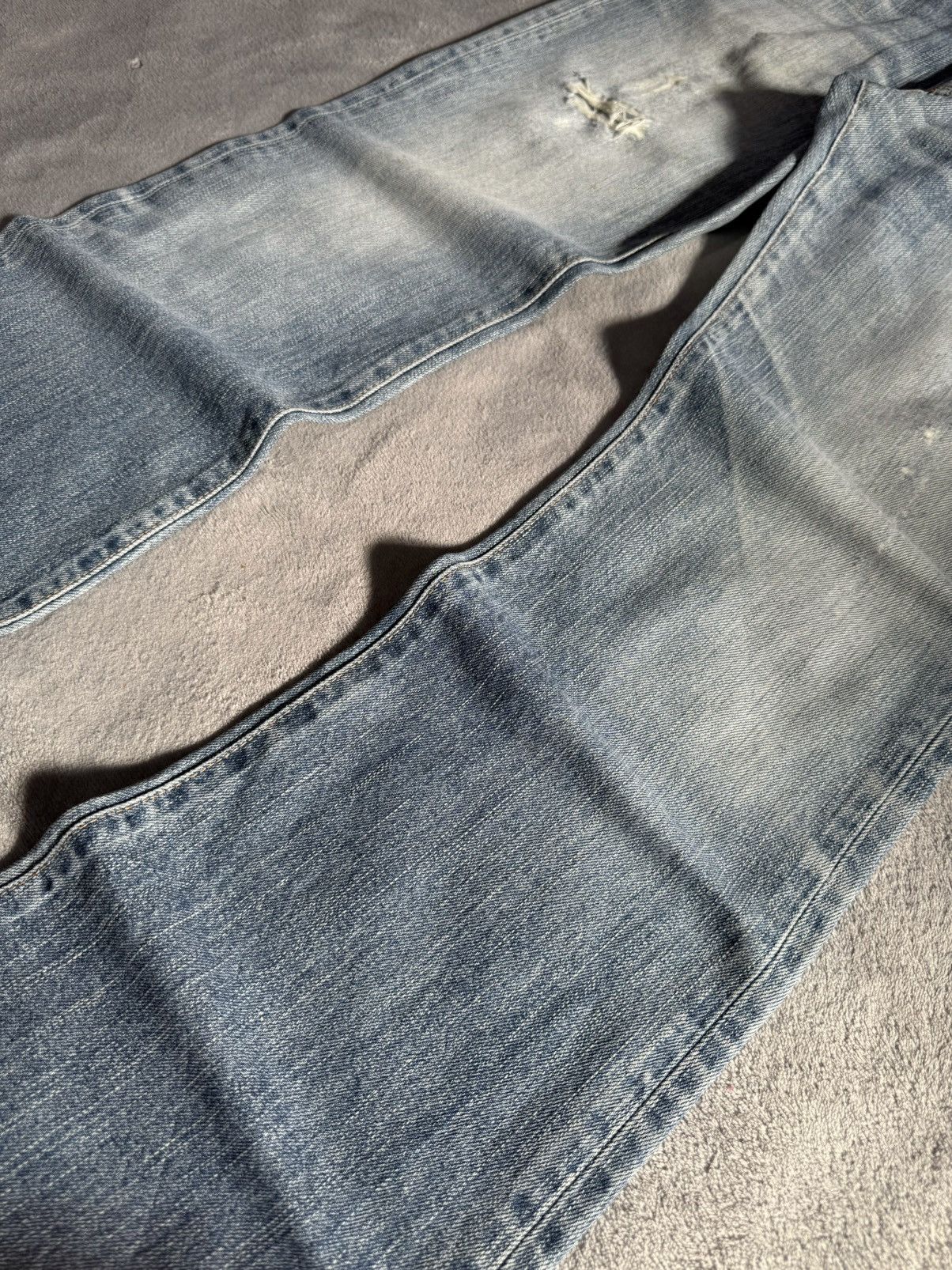 Edwin × Vintage Edwin XV441 Bootcut Flared Natural Distressed Jeans Size US 30 / EU 46 - 6 Thumbnail