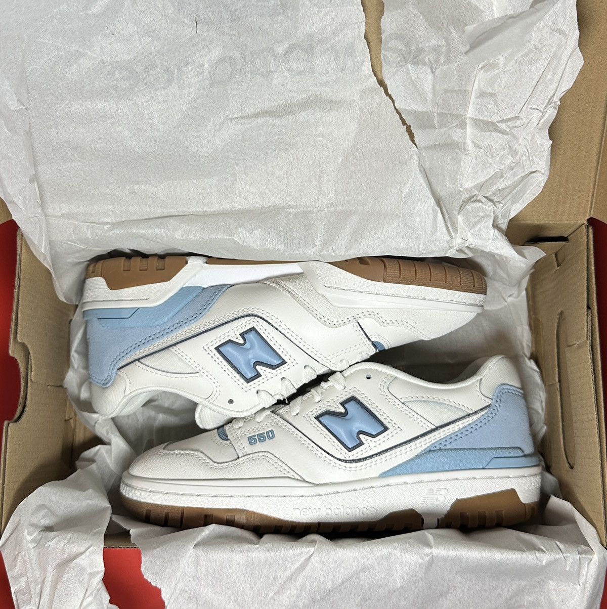 New Balance Size 5.5Y - New Balance 550 White Blue Gum Size US 5.5 / EU 38 - 7 Thumbnail