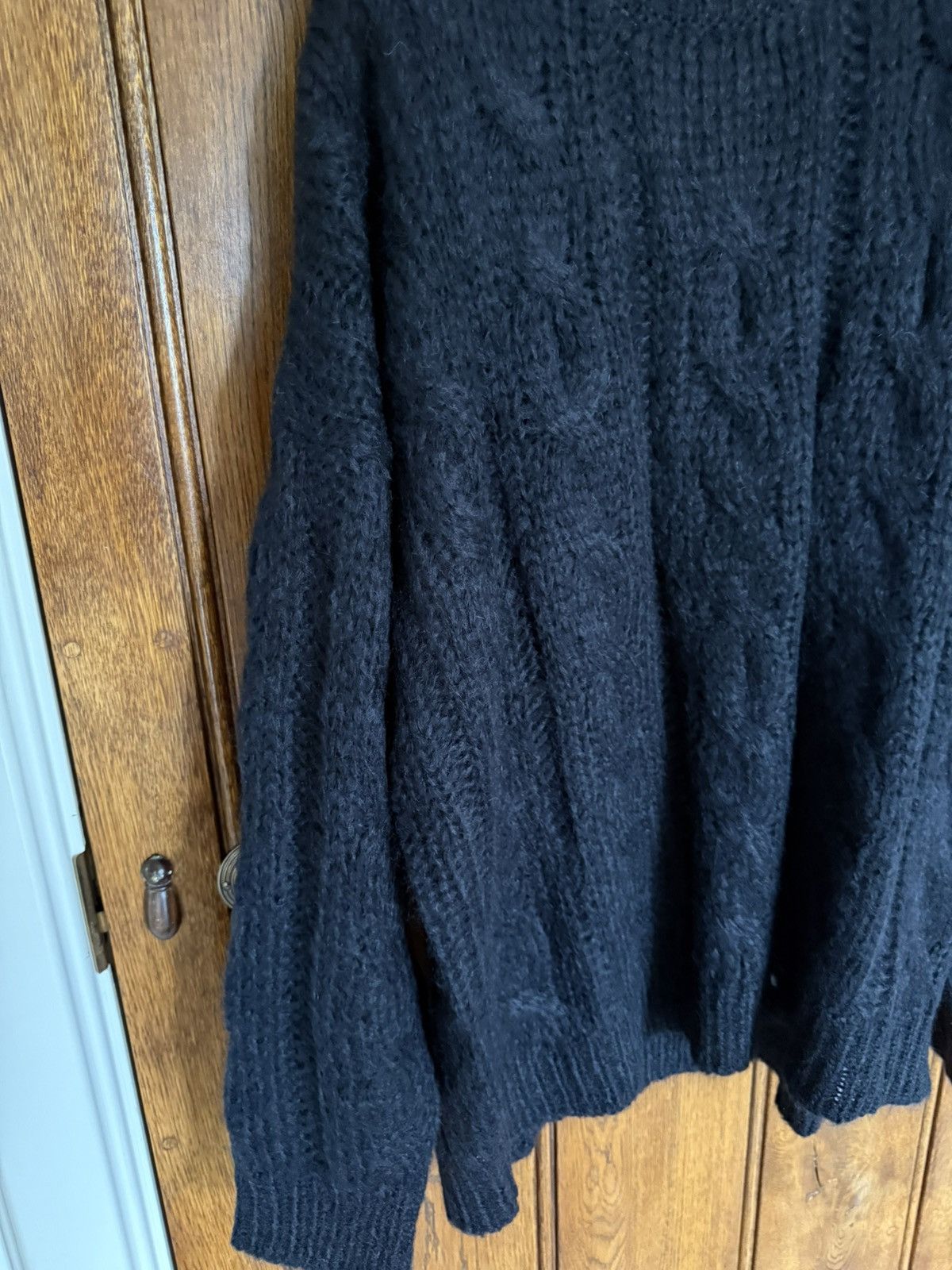 Celine $1.4k Celine black boxy Aran sweater mohair Fishermans Cable Size US XL / EU 56 / 4 - 14 Thumbnail