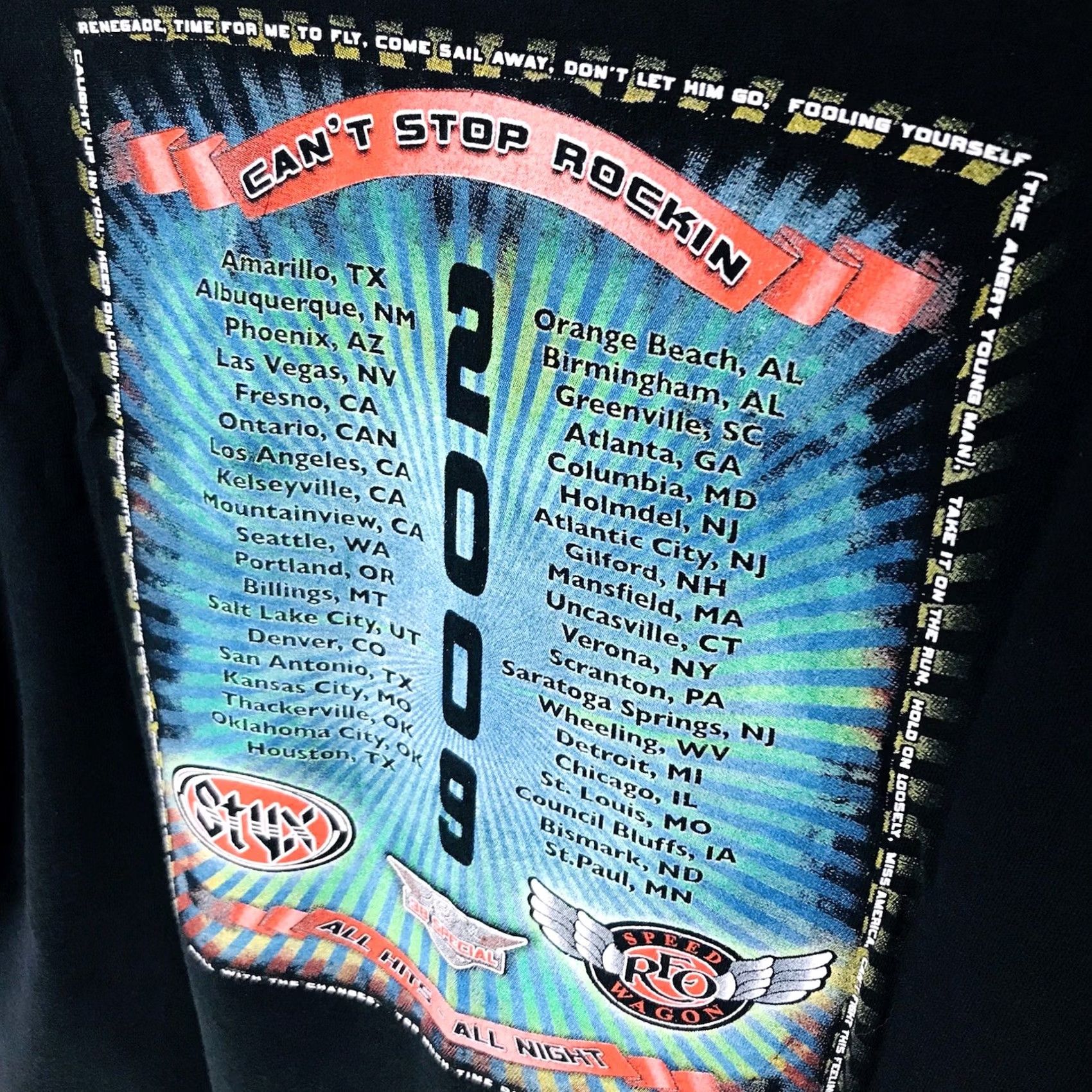 Gildan VINTAGE Gildan Men T-Shirt Concert Rock Pop Rock Styx REO Speedwagon 38 Special 2009 Tour Black L Mens Size US L / EU 52-54 / 3 - 6 Thumbnail