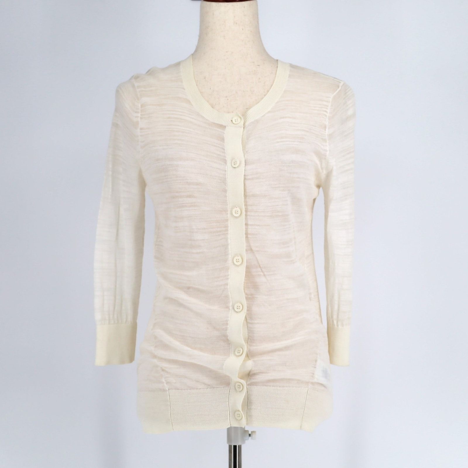 DKNY DKNY Jeans Women Ivory Long Sleeve Button Cardigan Size M Size M / US 6-8 / IT 42-44 - 1 Thumbnail