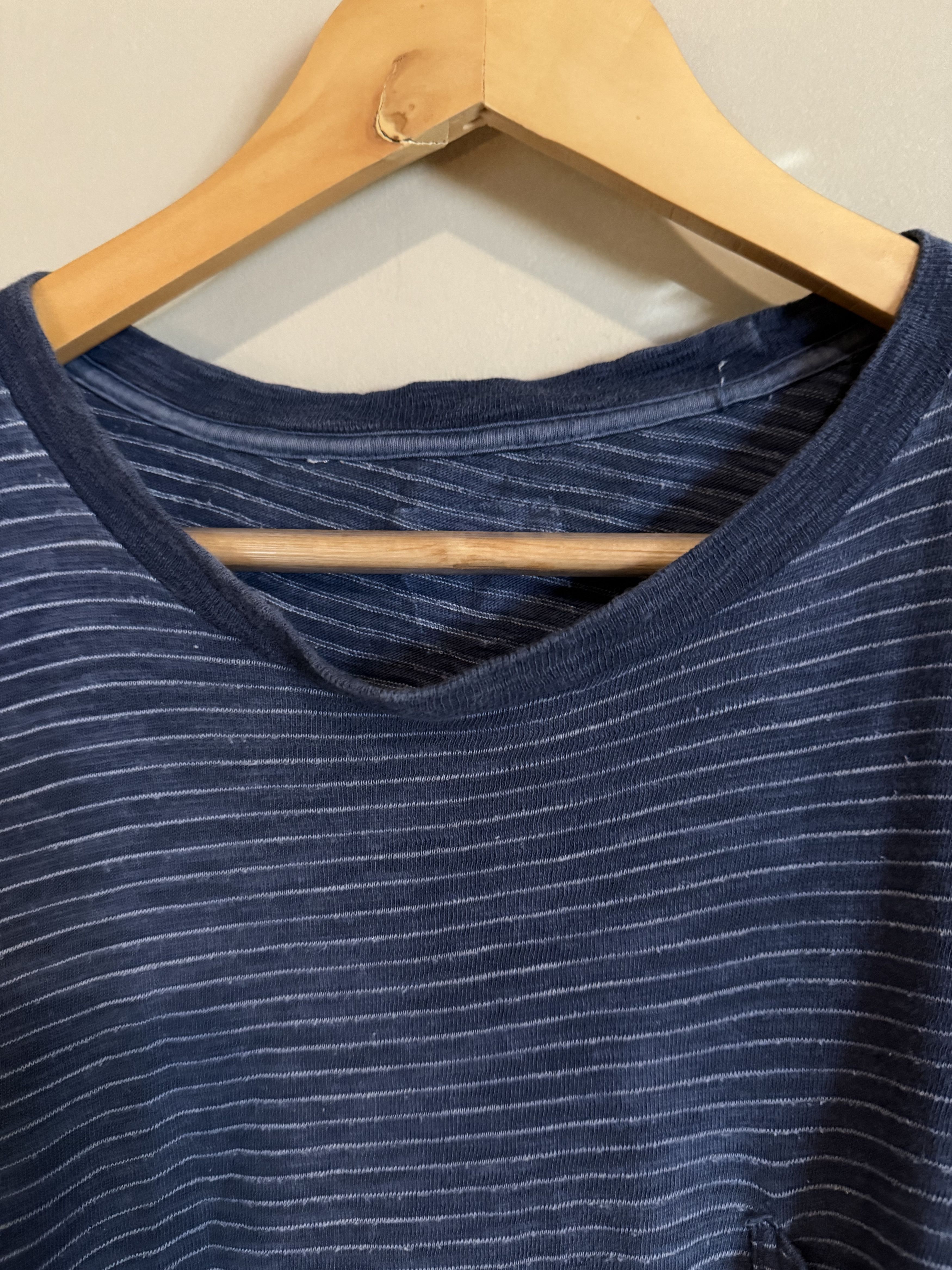 Other Blue Striped Pocket T-Shirt, Lightweight, Men's Large Size US L / EU 52-54 / 3 - 3 Thumbnail
