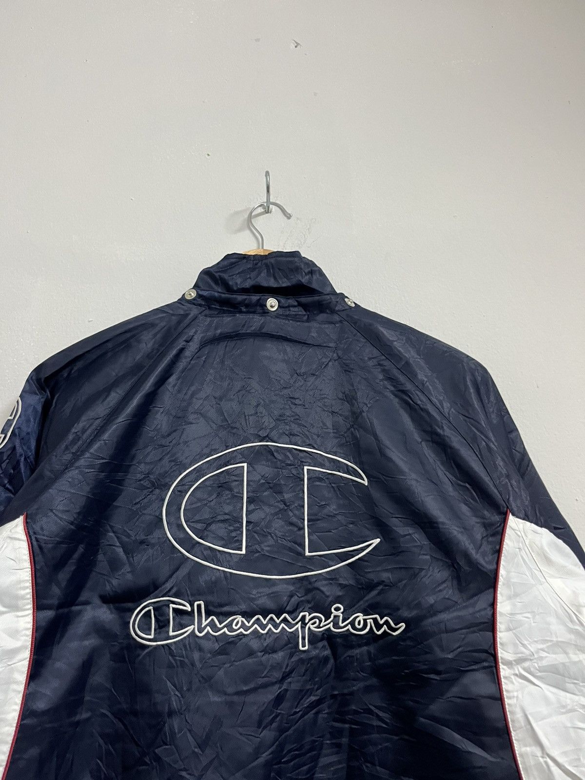 Champion 💥Vintage 90s Champion Big Logo Long Jackets Backhit Size US L / EU 52-54 / 3 - 13 Thumbnail