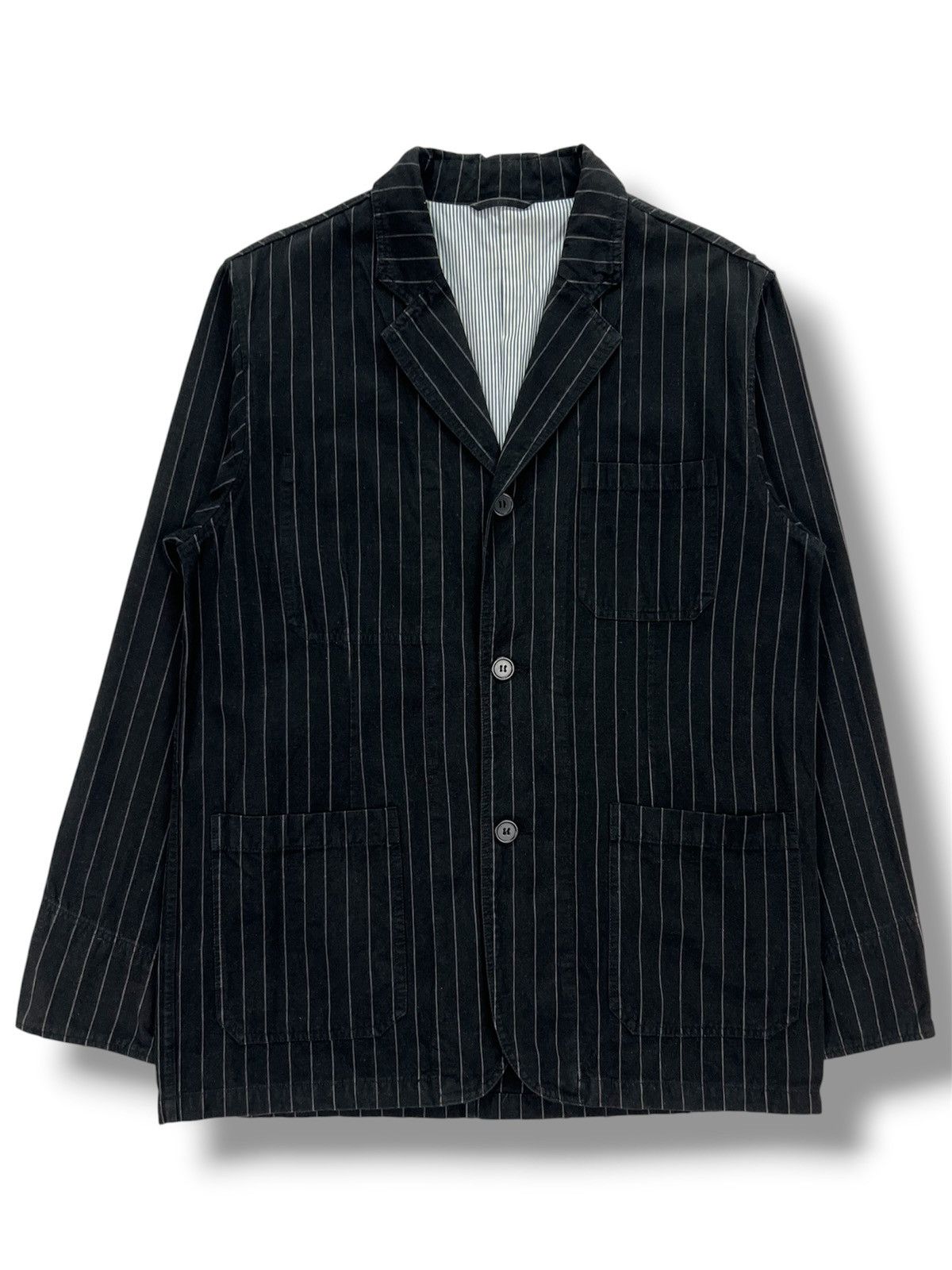 Japanese Brand Hill Crop Club Stripes Chore Jacket Size US M / EU 48-50 / 2 - 1 Thumbnail