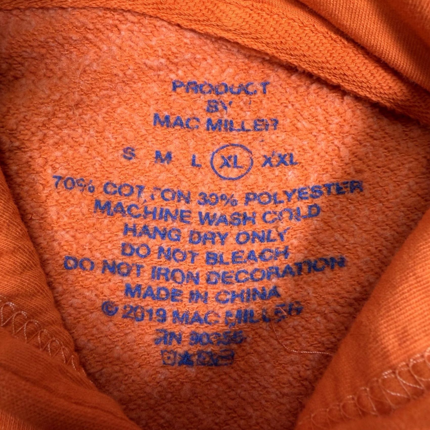Vintage Mac Miller Circles Hoodie Orange Mens XL 2019 Official Album Merch Abstract Size US XL / EU 56 / 4 - 3 Thumbnail