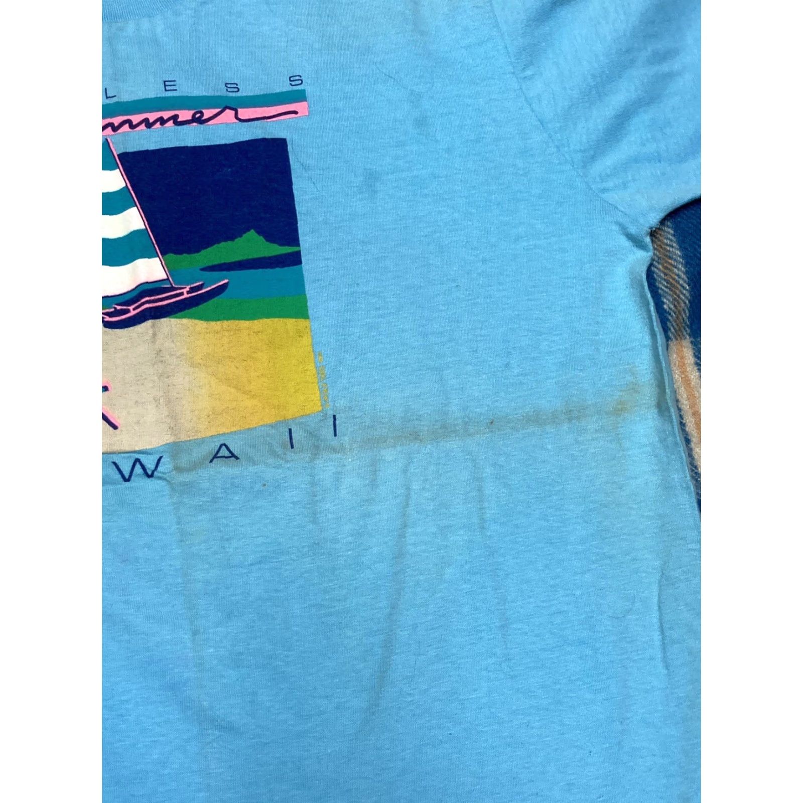 Vintage VINTAGE T-SHIRT HAWAII SAILBOAT 80s XL Men Blue Summer Graphic Made in HAWAII Size US XL / EU 56 / 4 - 3 Thumbnail