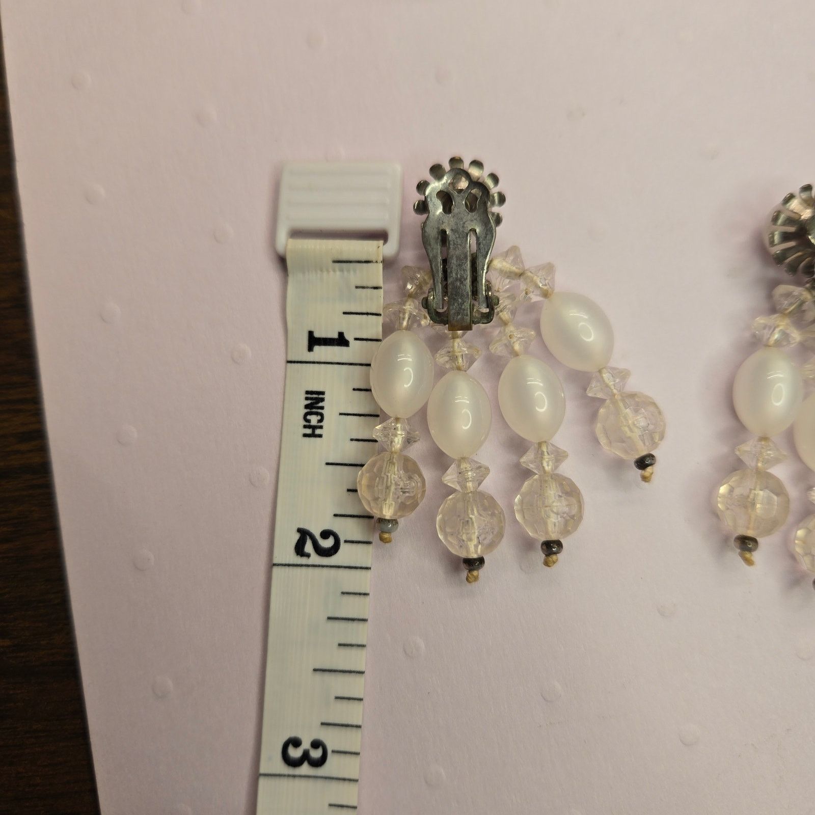 Vintage Vintage MCM Clear Crystal Beaded Chandelier Dangle Earrings Size ONE SIZE - 7 Thumbnail