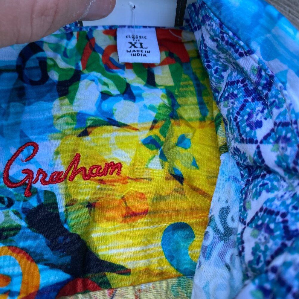 Robert Graham RARE Robert Graham Tropical Storm Floral Button Up Shirt Ca Size US XL / EU 56 / 4 - 6 Thumbnail