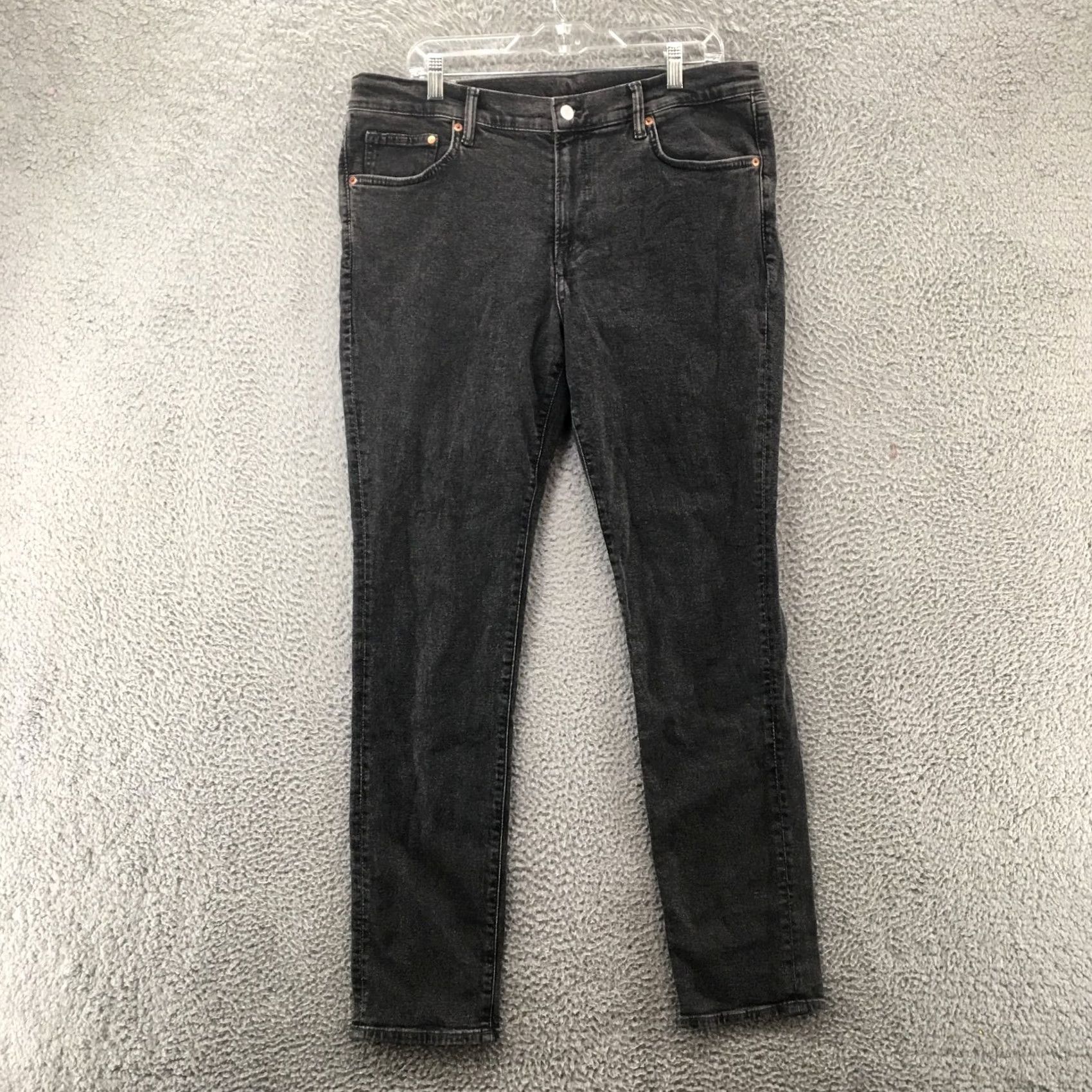 H&M H&M Skinny Fit Jeans Mens 38x32 Grey Denim Mid Rise Zip Fly Jeans Mens Regular 5-Pocket Design Charcoal Wash Modern Fit Mens Grey Denim 90s? Size US 38 / EU 54 - 2 Thumbnail