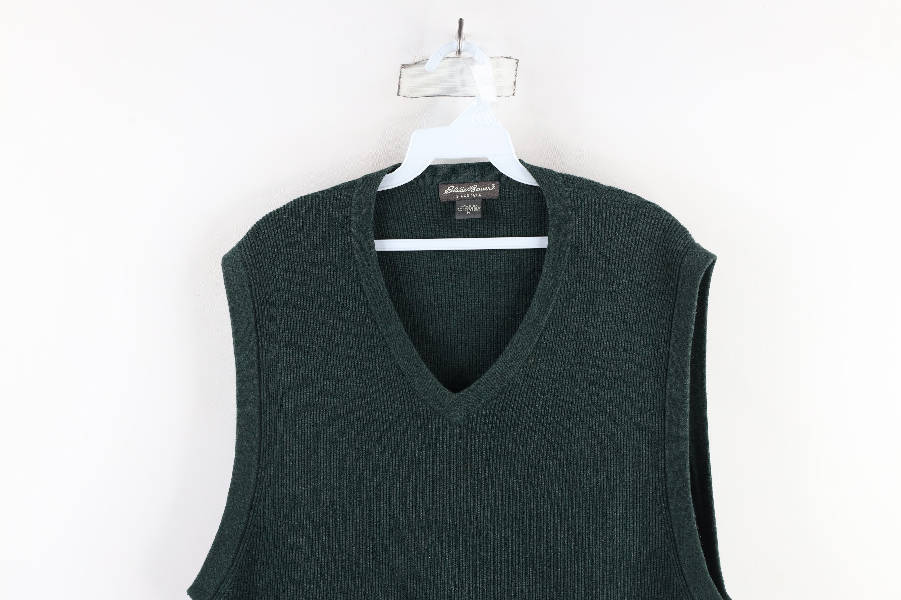 Eddie Bauer × Vintage Vintage 90s Eddie Bauer Cotton Ribbed Knit Sweater Vest Size US M / EU 48-50 / 2 - 2 Thumbnail