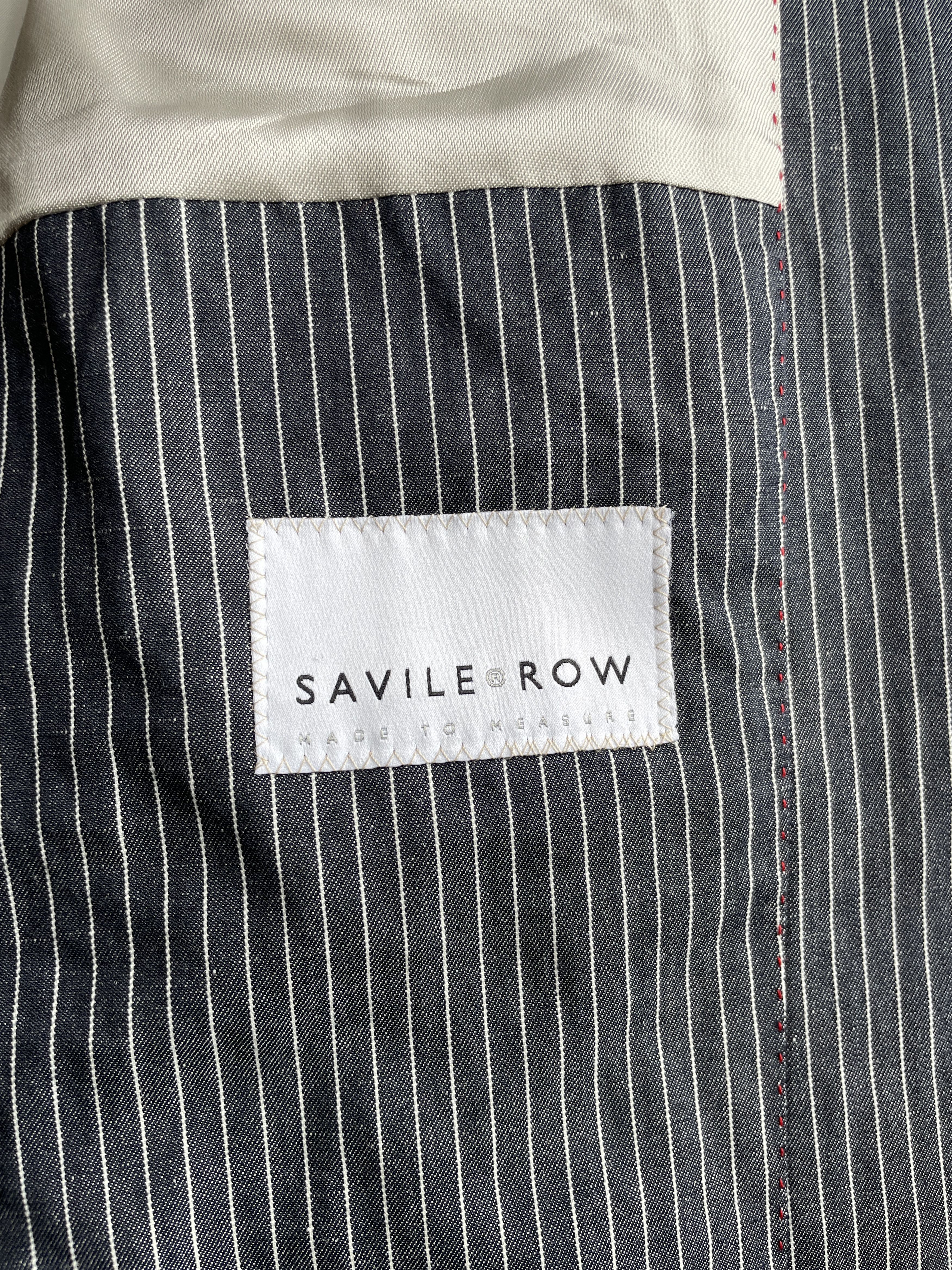 SCABAL Scabal Savile Row 3 Button Cotton Linen Striped Blazer Size 40R - 9 Thumbnail