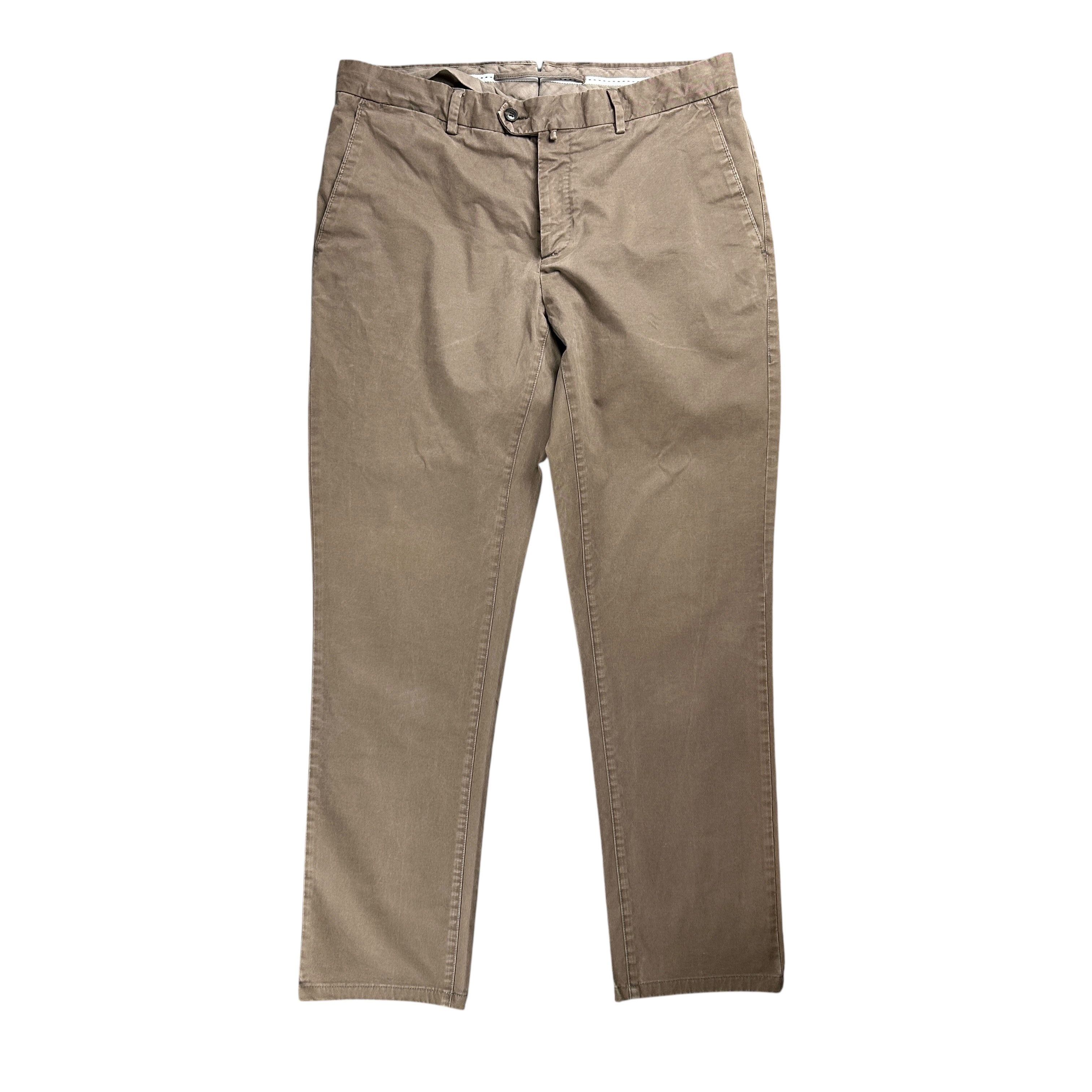 Suitsupply Suitsupply Porto Brown Slim Straight Stretch Chino Pants 50 Size US 34 / EU 50 - 1 Thumbnail