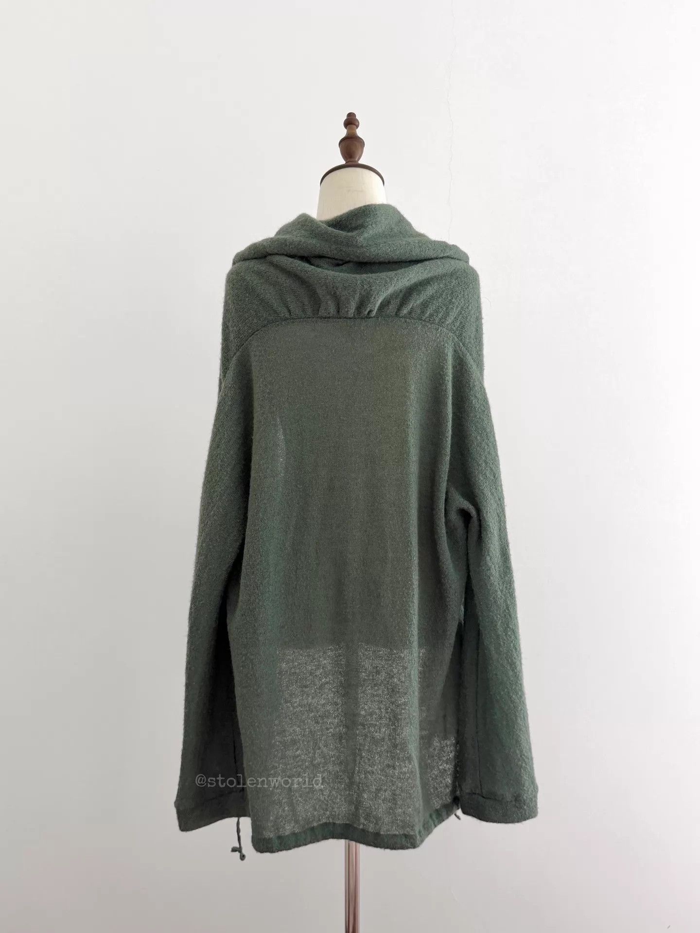 Yohji Yamamoto Yohji Yamamoto Y's Gray-Green Irregular Knit Cardigans Size L / US 10 / IT 46 - 2 Thumbnail