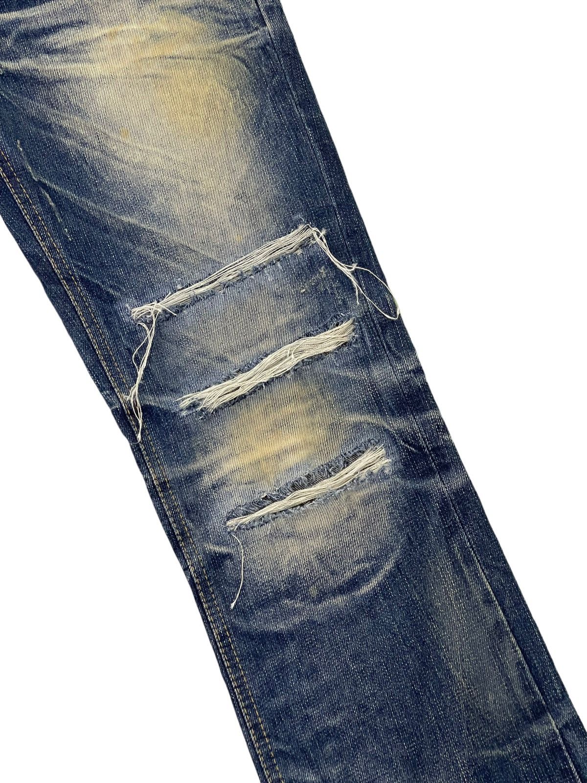 Japanese Brand Slight Flare Jeans Rubber Soul Faded Distress Boot Cut 7🟦7 Size US 30 / EU 46 - 7 Thumbnail