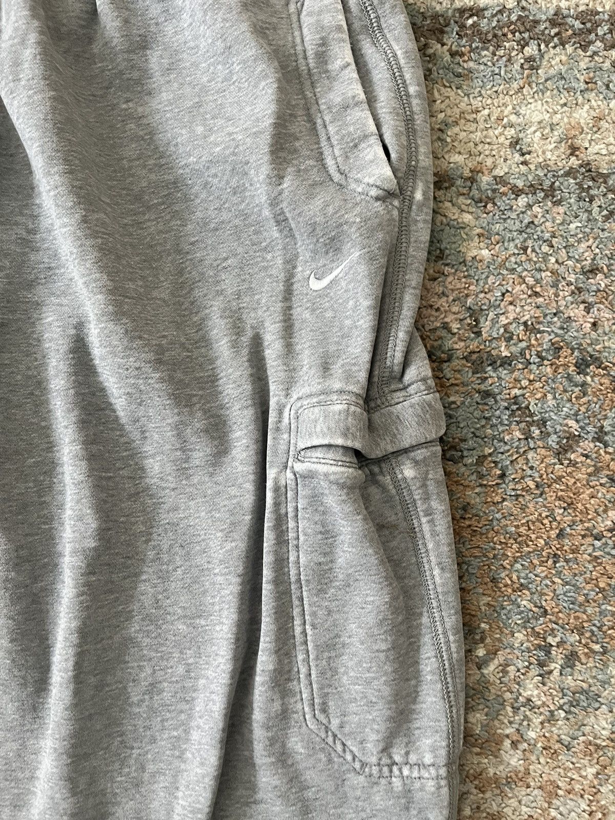 Nike × Vintage VTG Nike Distressed Sweat Pants XL Grey Y2K Size US 32 / EU 48 - 2 Thumbnail
