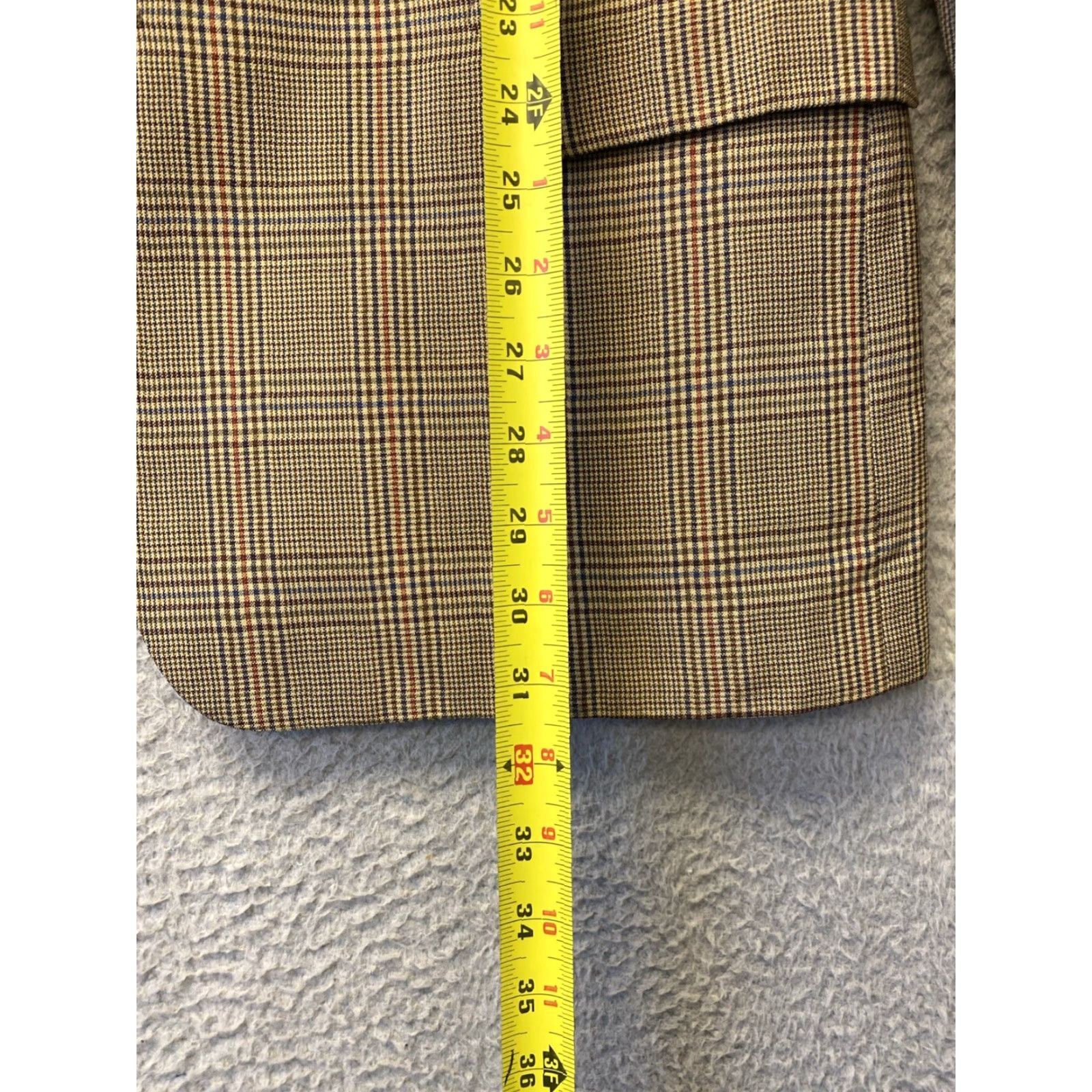 Bugatti MENS BUGATTI PLAID BLAZER 42R EU 56 LIGHT BROWN WOOL SPORT COAT TUXEDO Size 42R - 5 Thumbnail