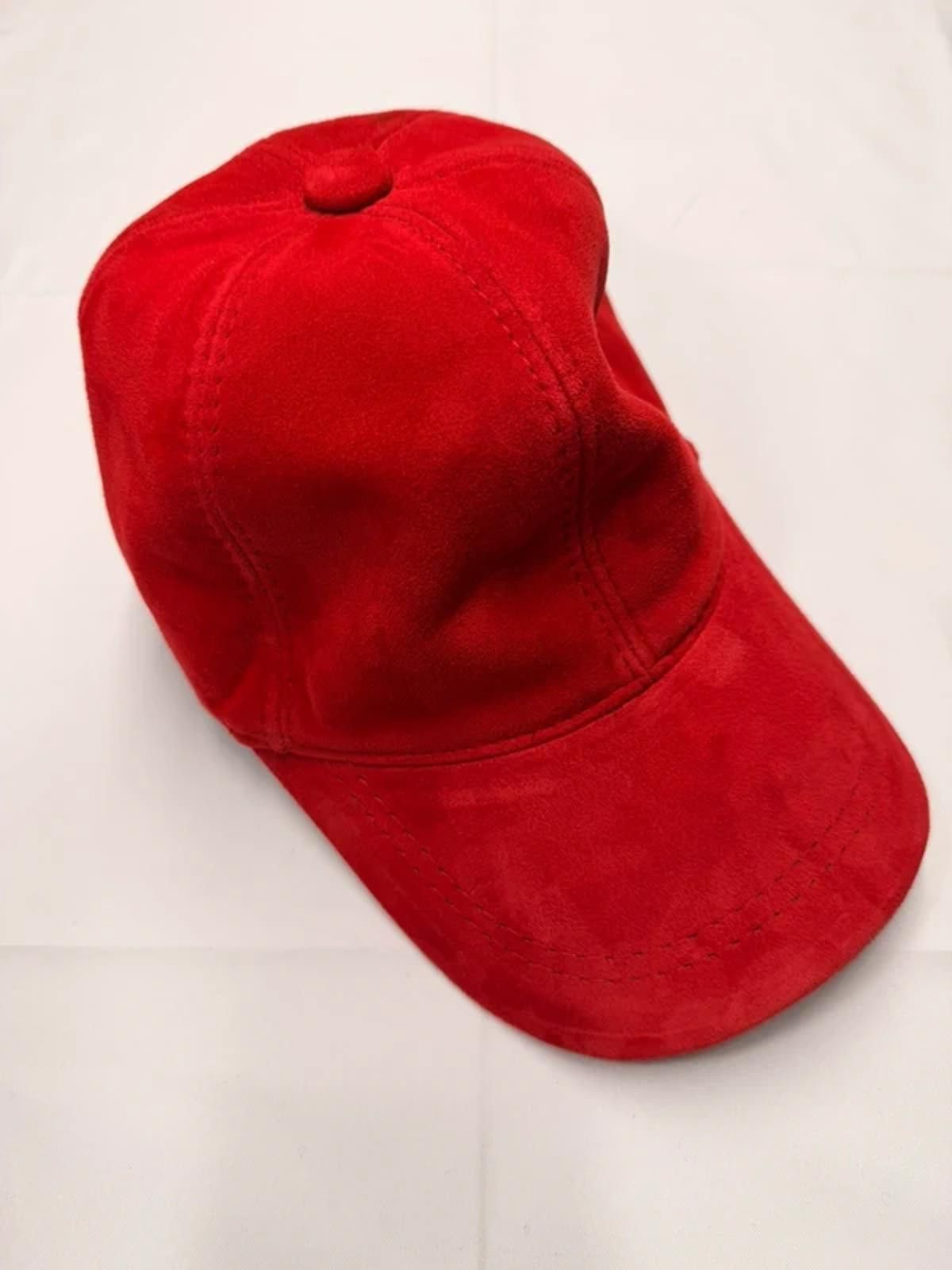 Other NEW Red Suede Baseball Cap - Premium Hat #034 Size ONE SIZE - 3 Thumbnail