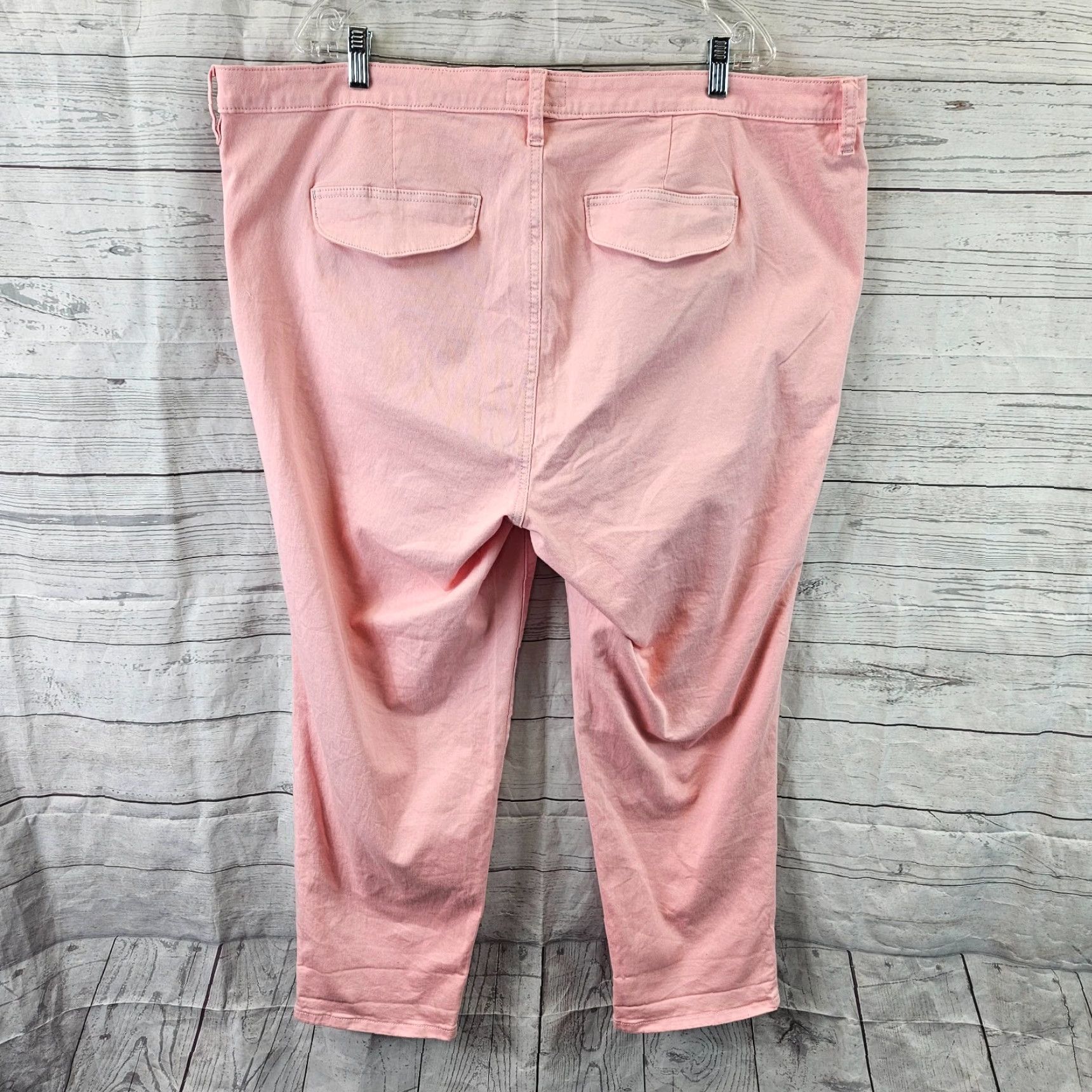 Torrid Torrid Womens Twill Chino Crop Pants Sz 22 Pink High Rise Cotton Blend Size 40" / US 18 - 3 Thumbnail